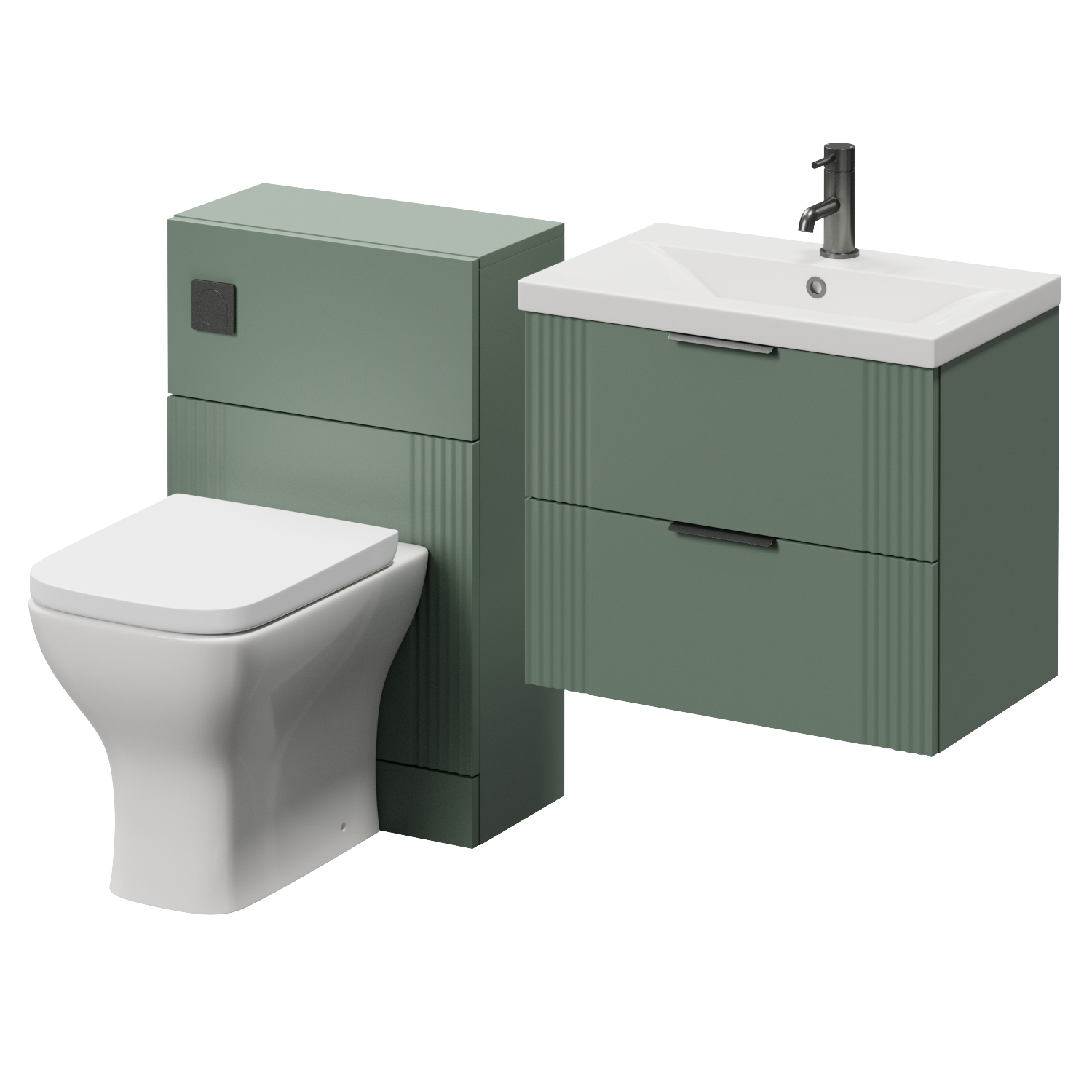 Avant Wall Mounted 2 Drawer Vanity Unit and Toilet Suite with Glide Basin
