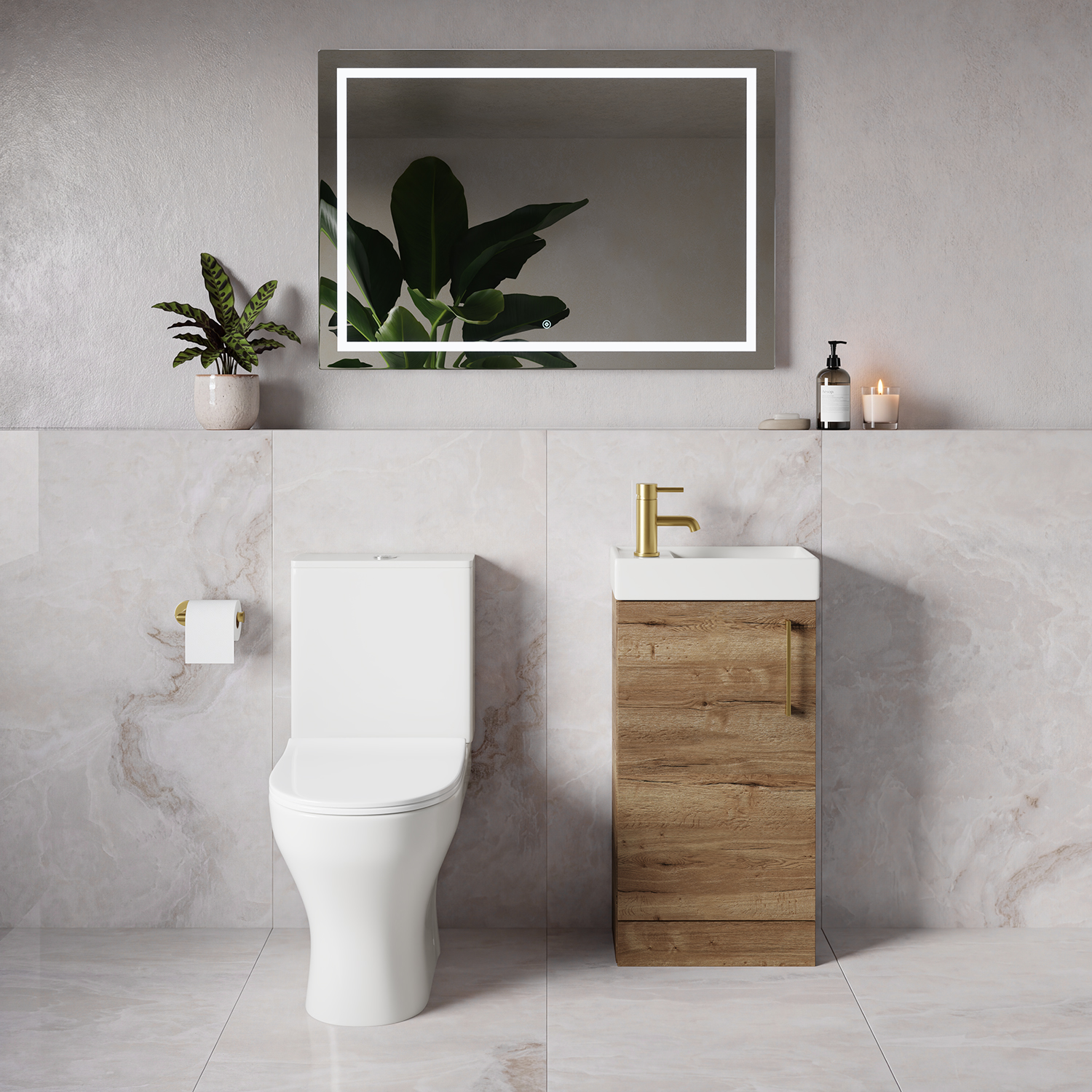 Napoli Cube Single Door Vanity Unit and Jubilee Toilet Suite with Align Basin