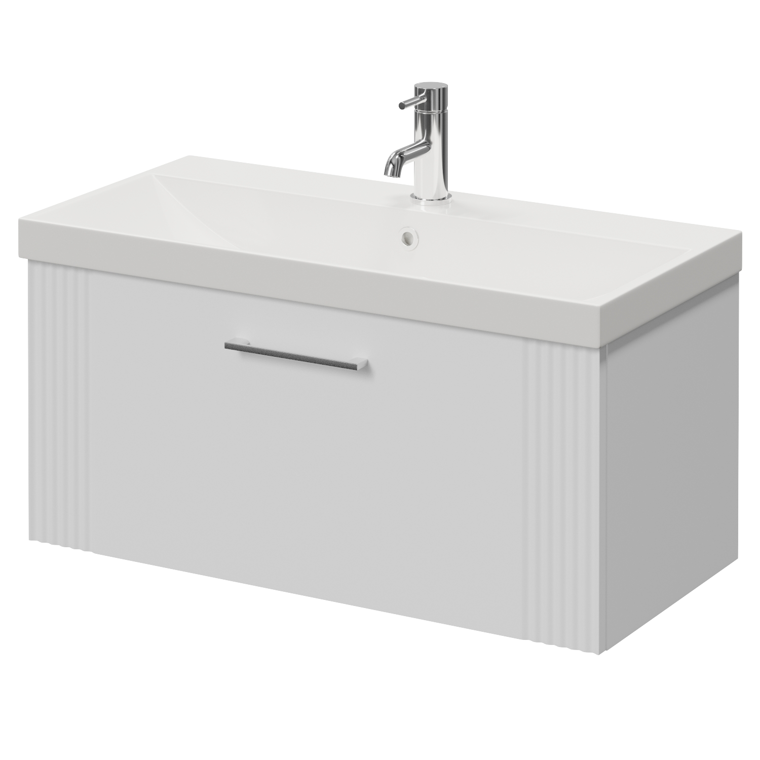 Avant Wall Mounted Single Drawer Vanity Unit with Rimini Basin