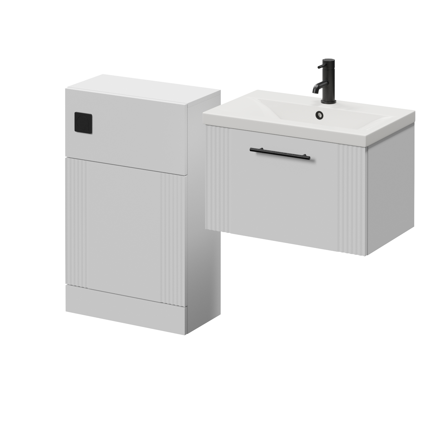 Avant Wall Mounted Single Drawer Vanity Unit and Toilet Suite with Glide Basin