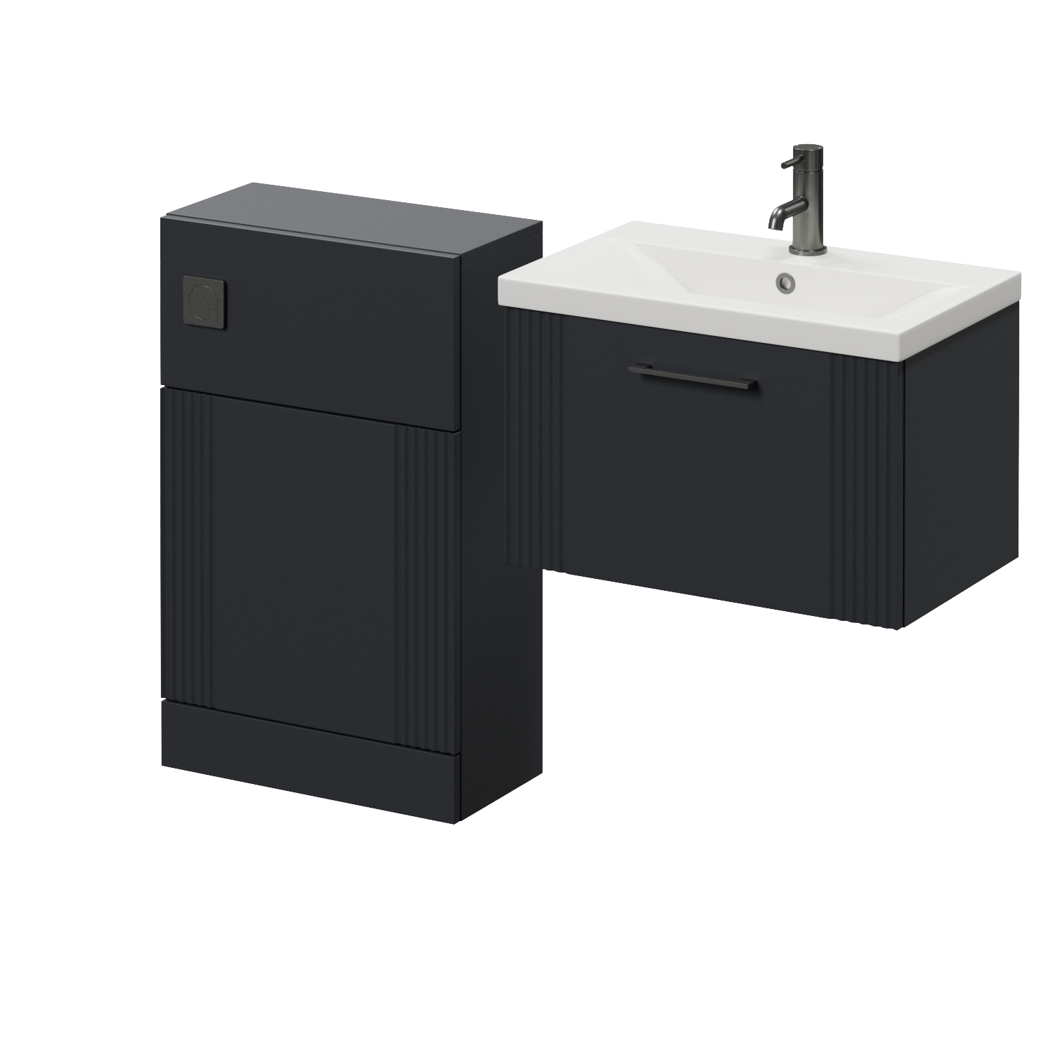 Avant Wall Mounted Single Drawer Vanity Unit and Toilet Suite with Glide Basin