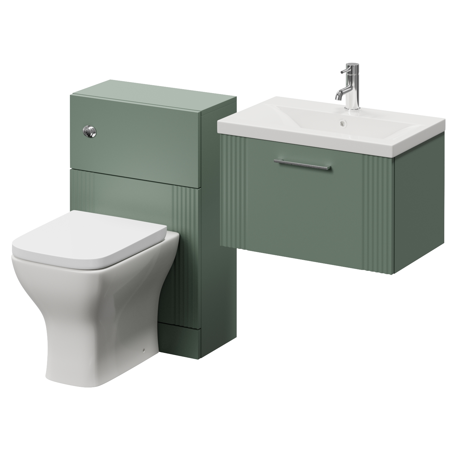 Avant Wall Mounted Single Drawer Vanity Unit and Toilet Suite with Glide Basin