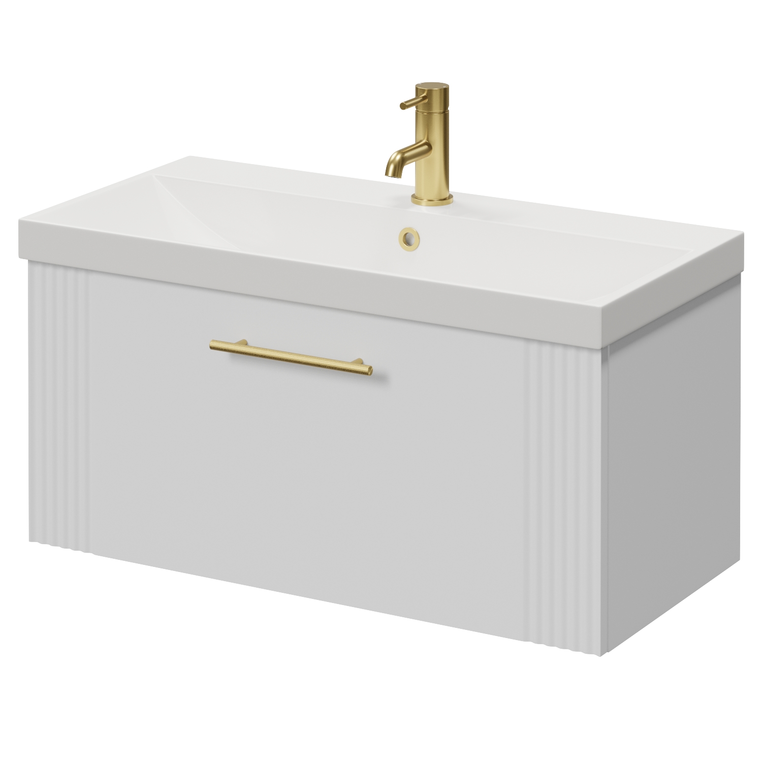 Avant Wall Mounted Single Drawer Vanity Unit with Rimini Basin