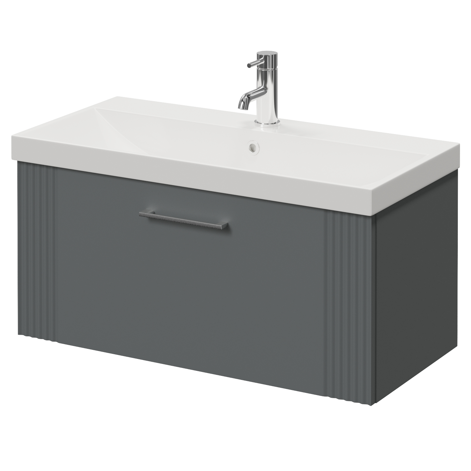 Avant Wall Mounted Single Drawer Vanity Unit with Rimini Basin