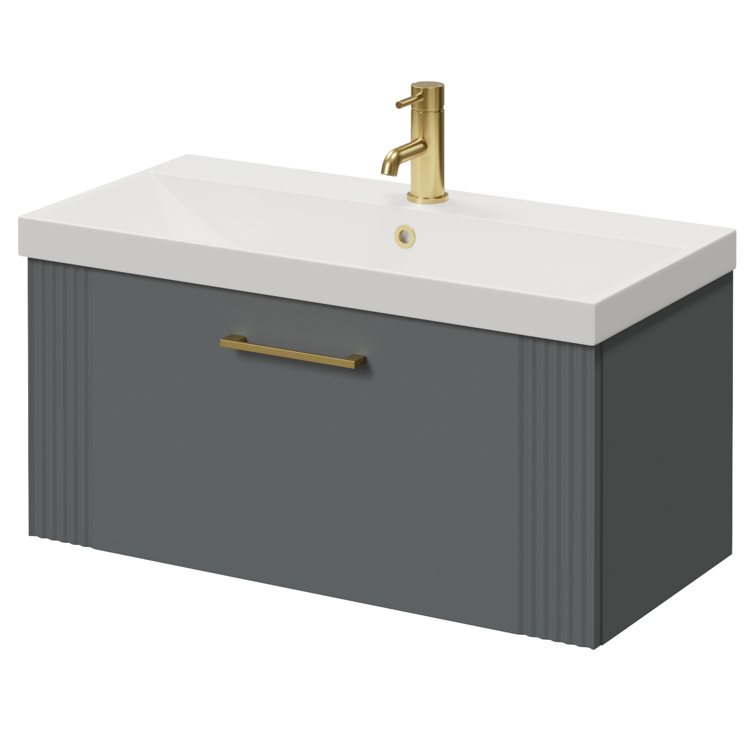 Avant Wall Mounted Single Drawer Vanity Unit with Rimini Basin