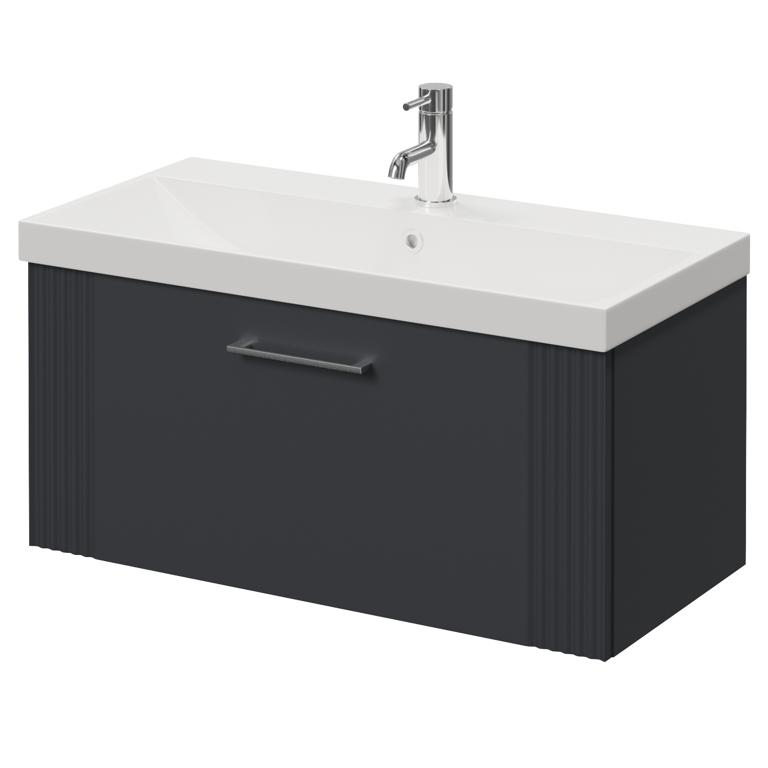 Avant Wall Mounted Single Drawer Vanity Unit with Rimini Basin