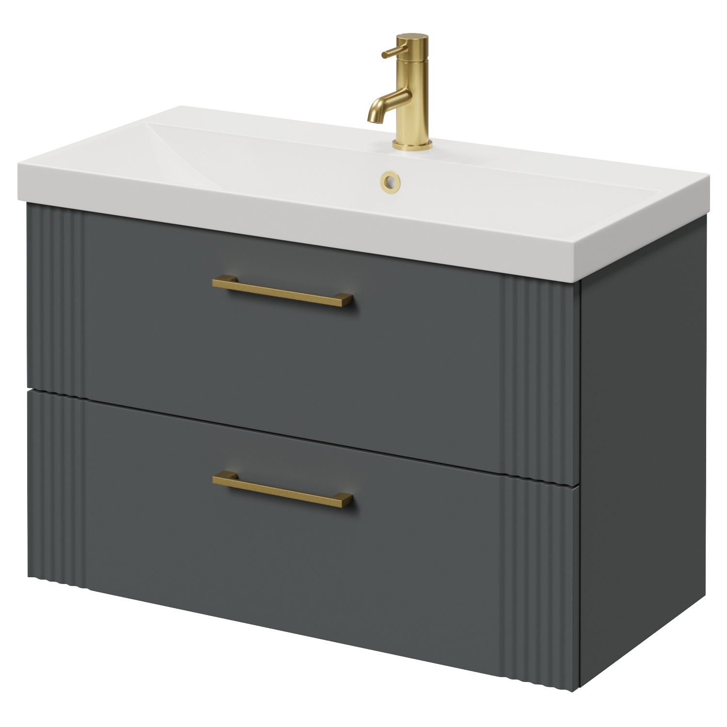 Avant Wall Mounted 2 Drawer Vanity Unit with Rimini Basin