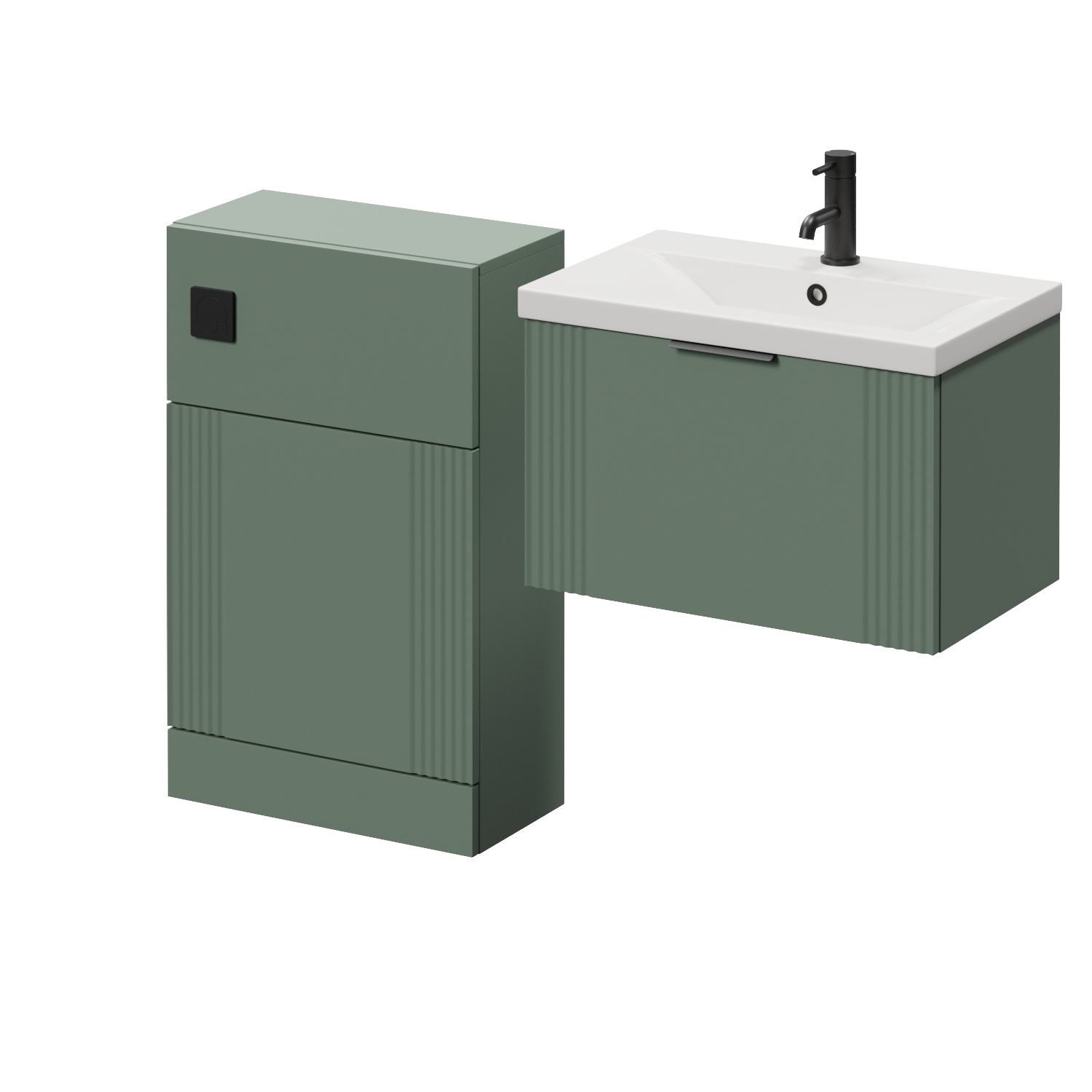 Avant Wall Mounted Single Drawer Vanity Unit and Toilet Suite with Glide Basin