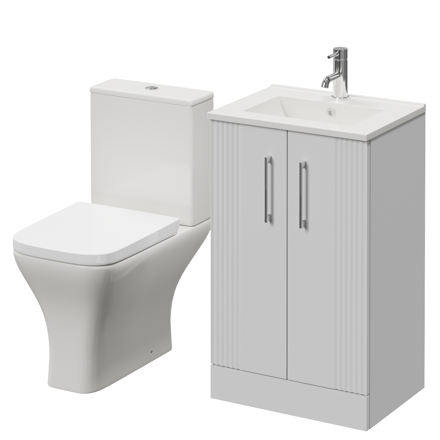 Avant 2 Door Vanity Unit and Kingston Toilet Suite with Angel Basin