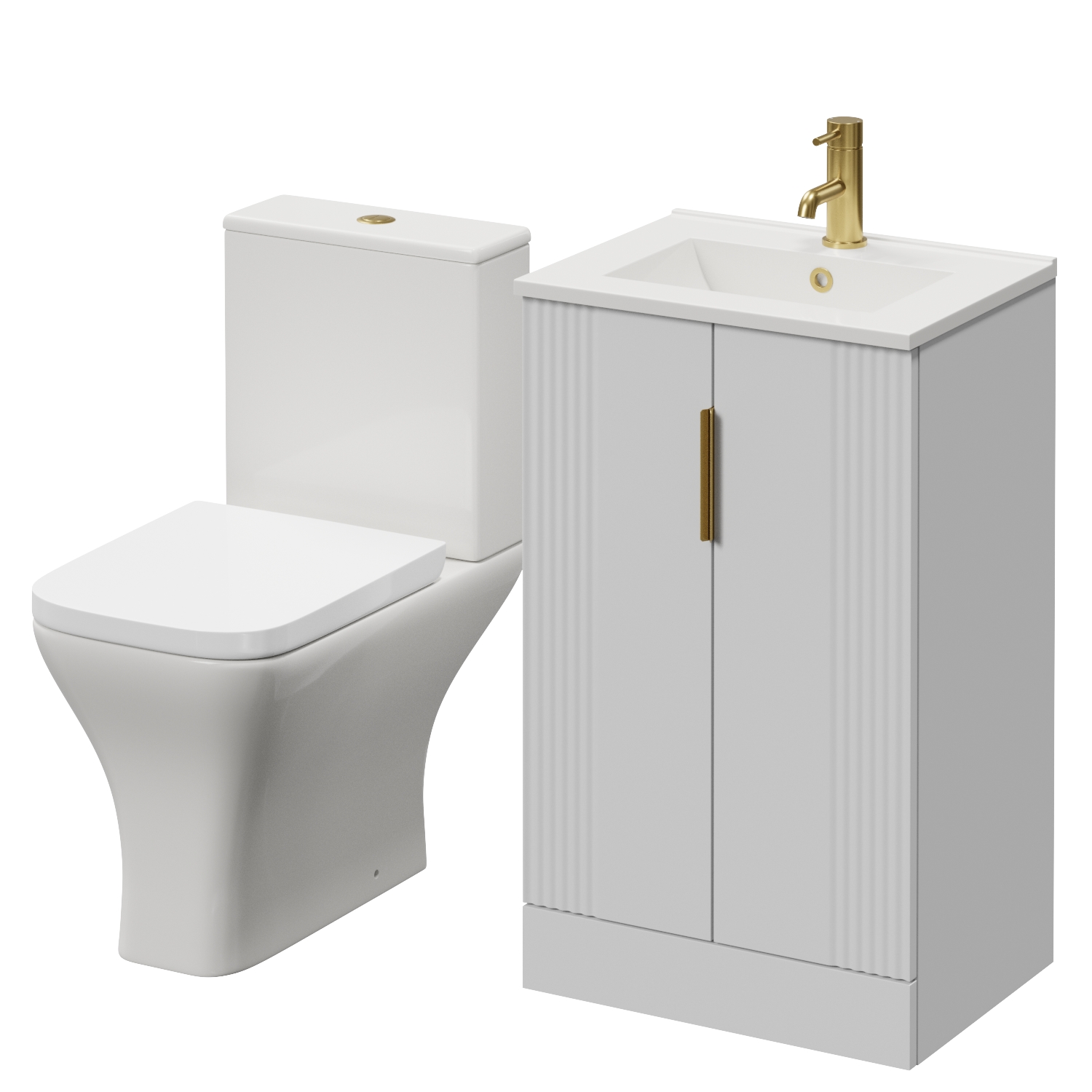 Avant 2 Door Vanity Unit and Kingston Toilet Suite with Angel Basin