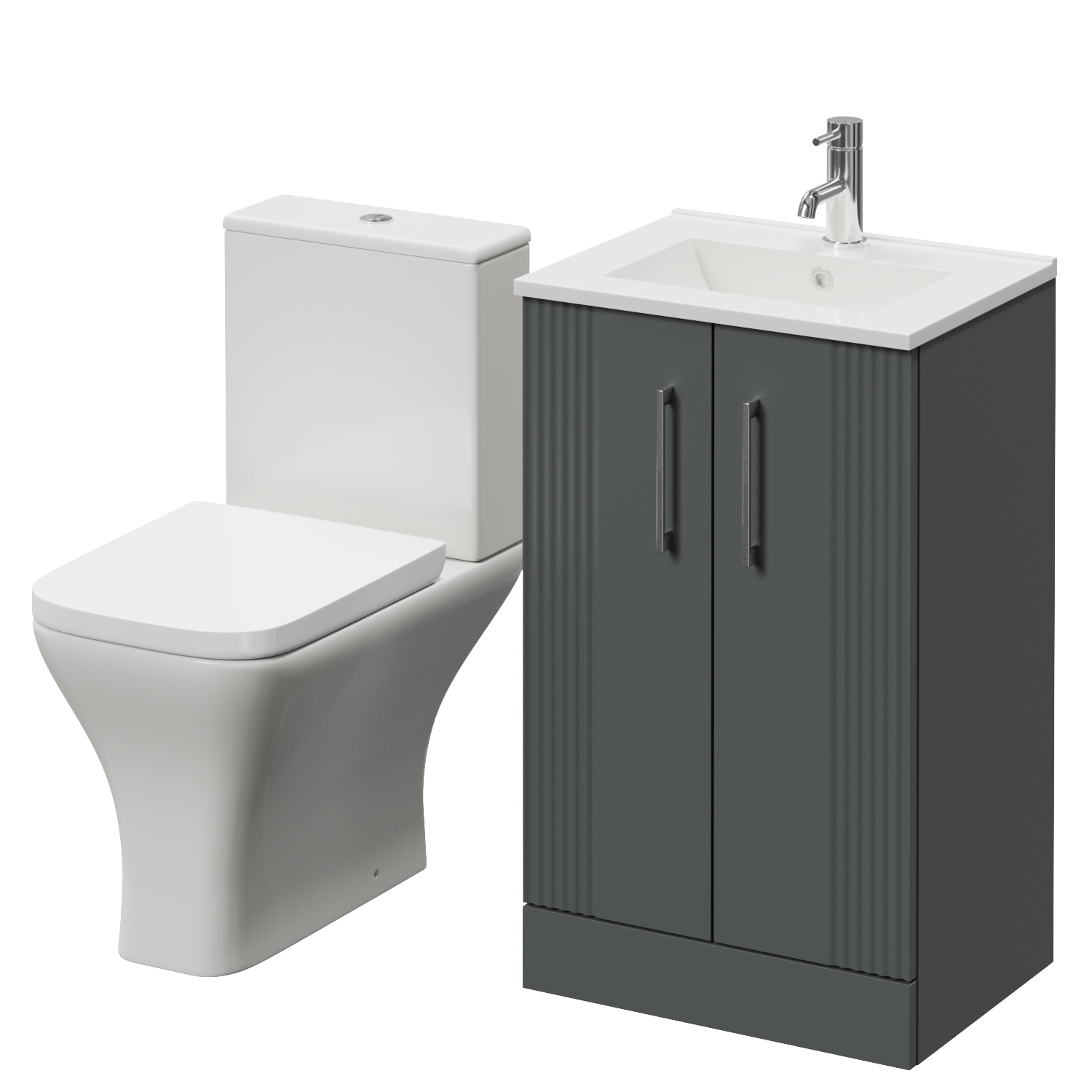 Avant 2 Door Vanity Unit and Kingston Toilet Suite with Angel Basin