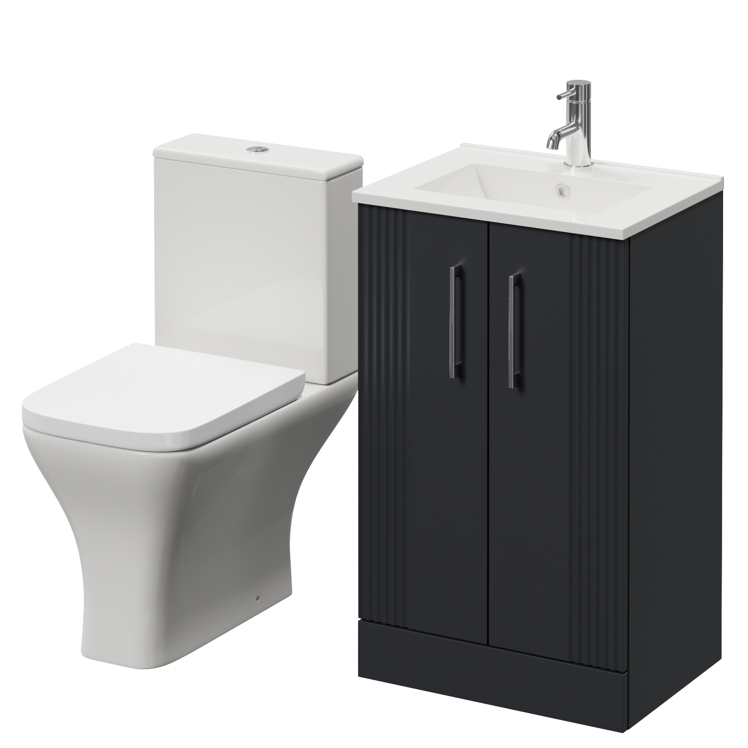 Avant 2 Door Vanity Unit and Kingston Toilet Suite with Angel Basin