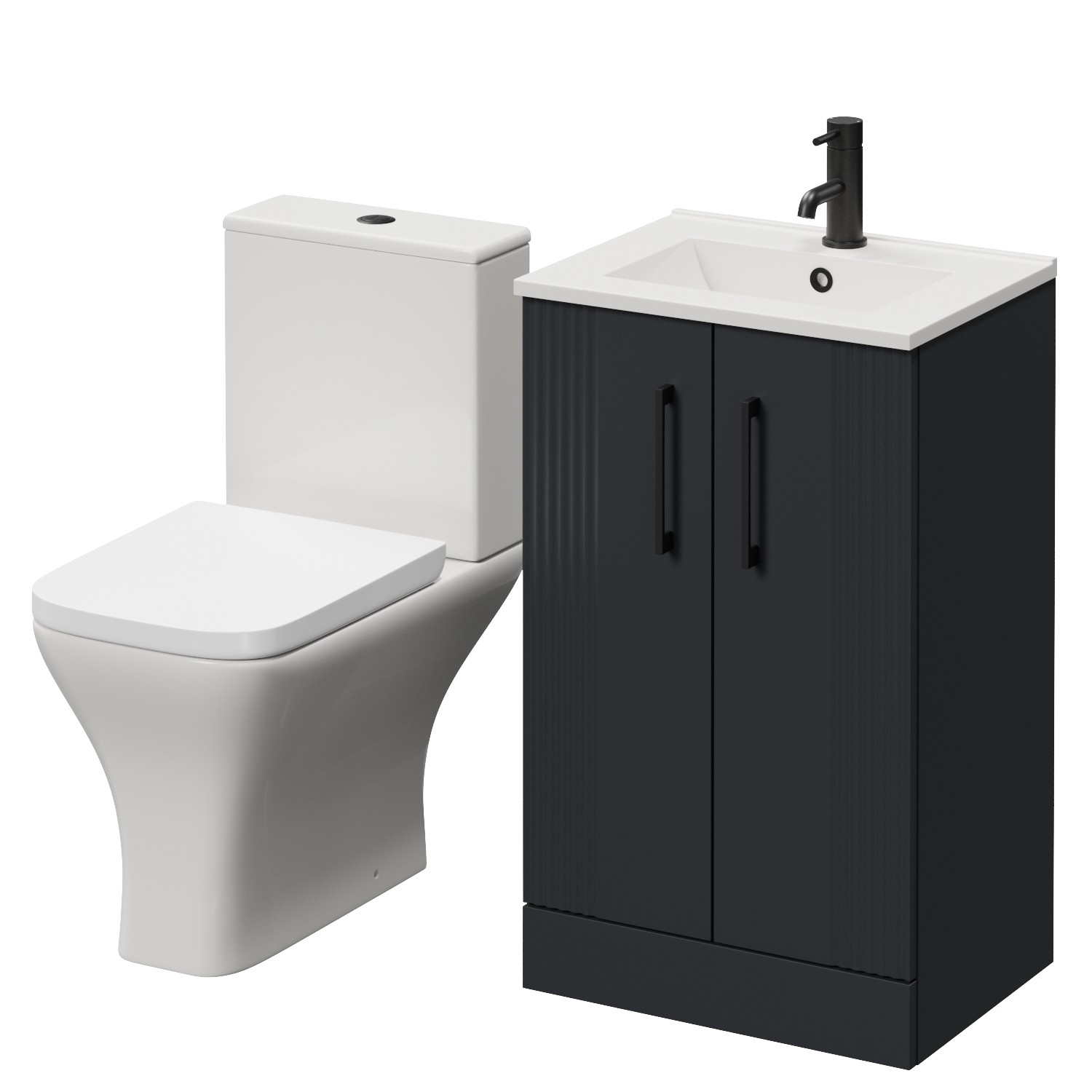Avant 2 Door Vanity Unit and Kingston Toilet Suite with Angel Basin
