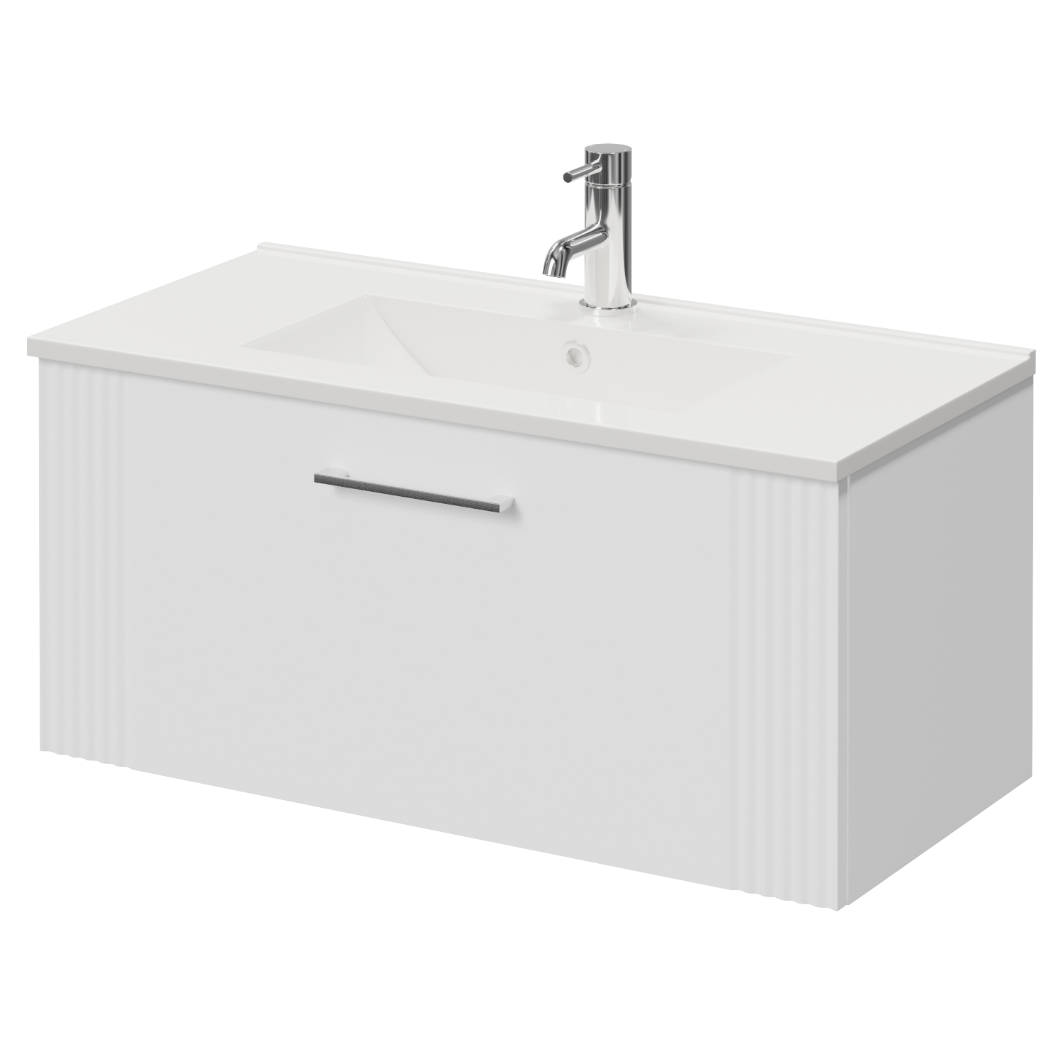 Avant Wall Mounted Single Drawer Vanity Unit with Angel Basin