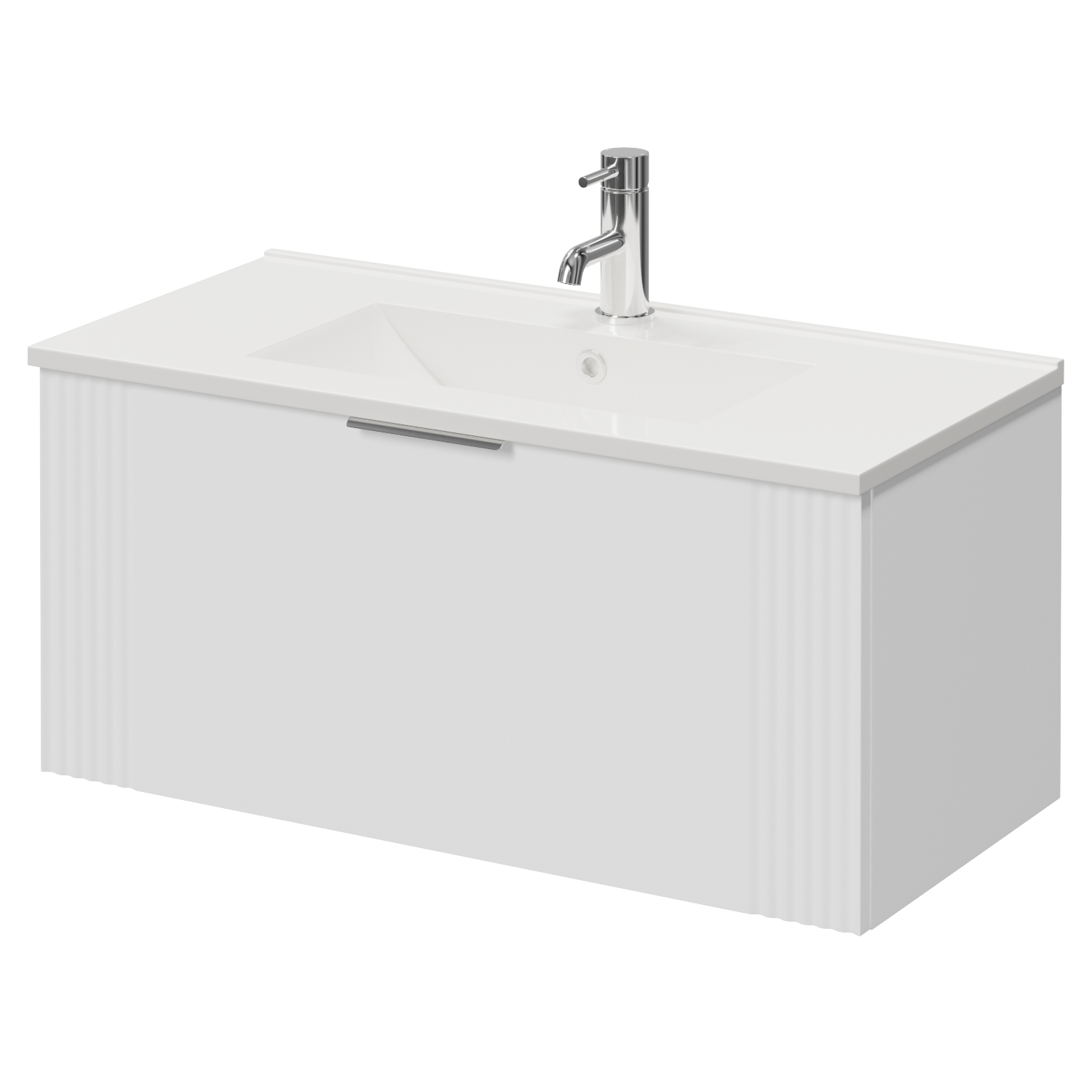 Avant Wall Mounted Single Drawer Vanity Unit with Angel Basin