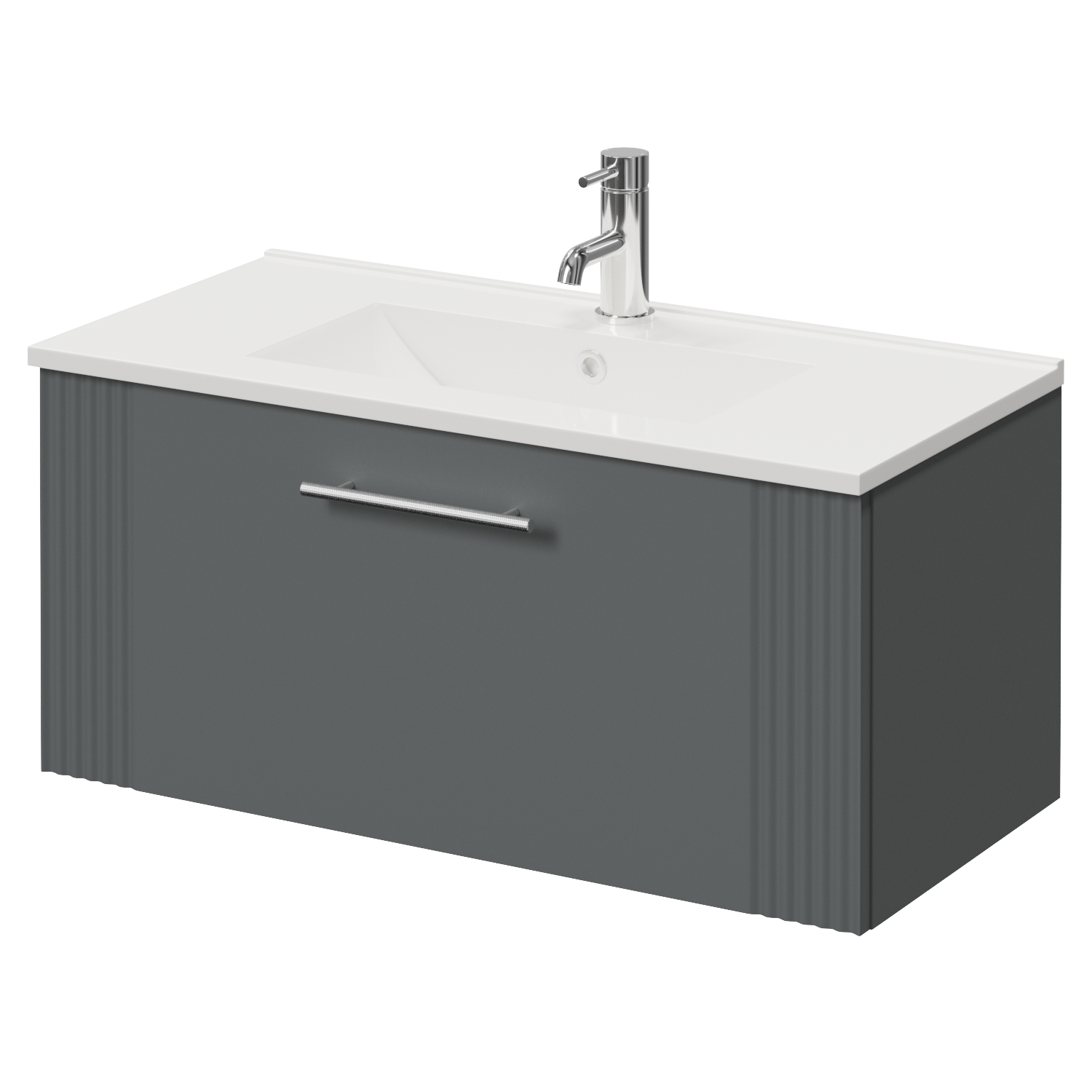 Avant Wall Mounted Single Drawer Vanity Unit with Angel Basin