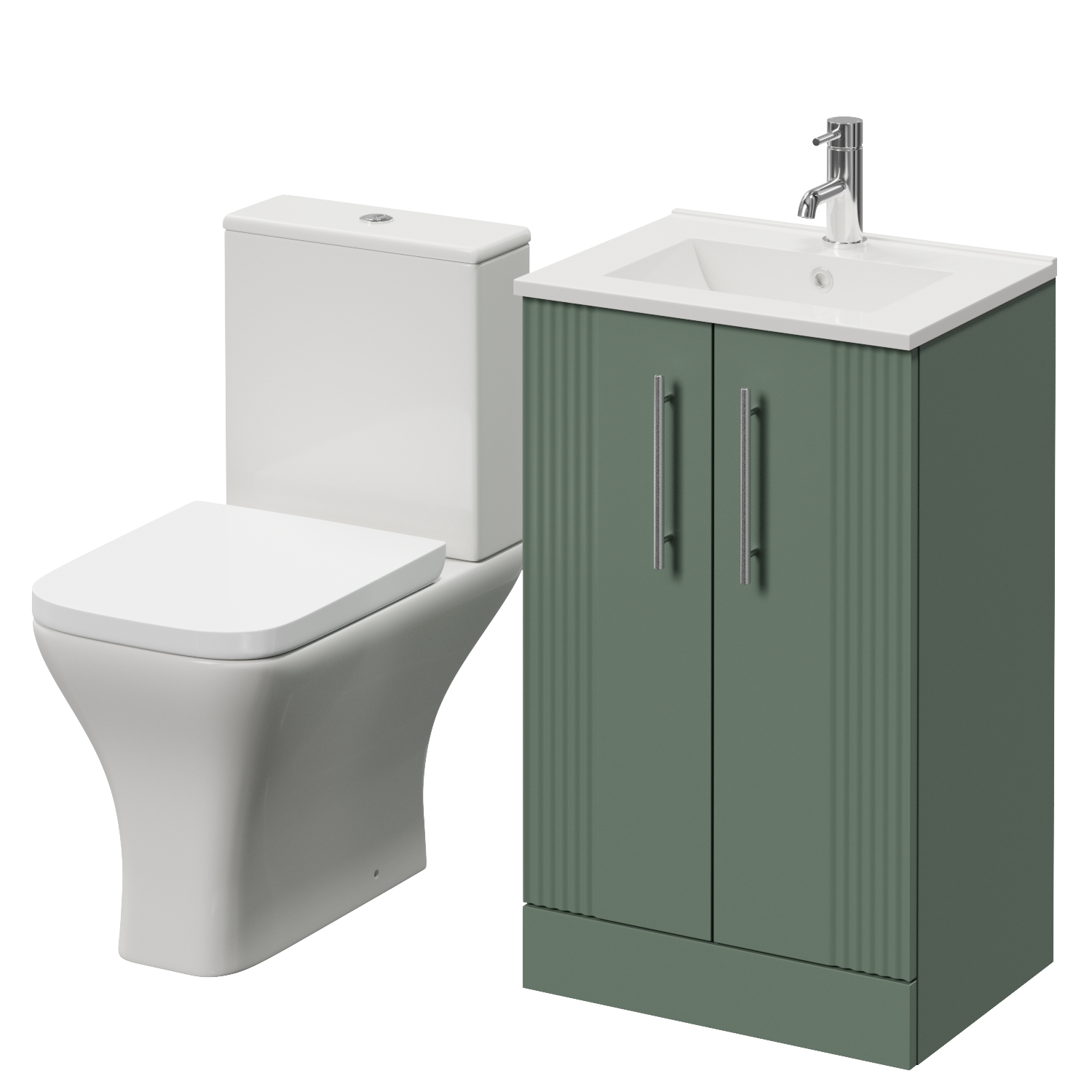 Avant 2 Door Vanity Unit and Kingston Toilet Suite with Angel Basin