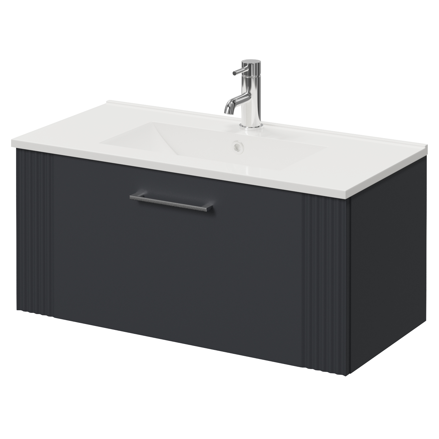 Avant Wall Mounted Single Drawer Vanity Unit with Angel Basin