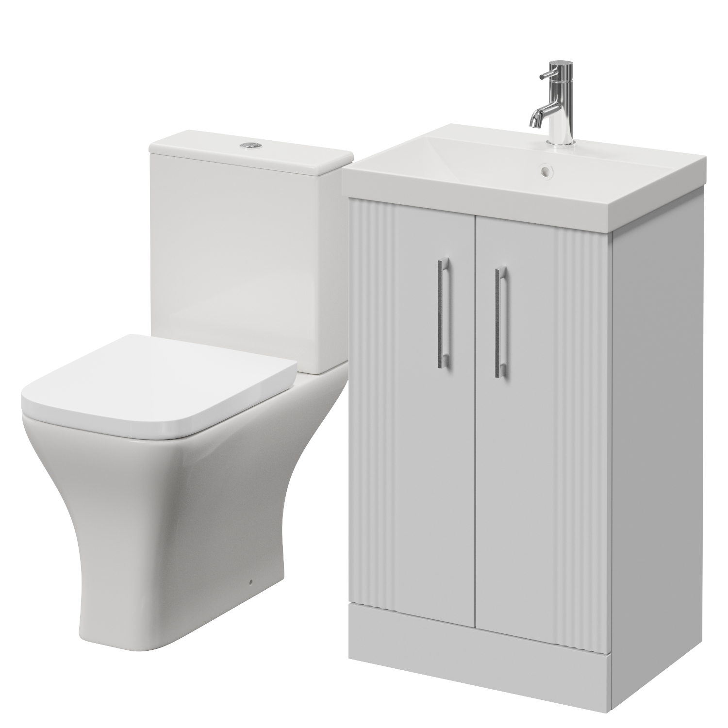 Avant 2 Door Vanity Unit and Kingston Toilet Suite with Rimini Basin