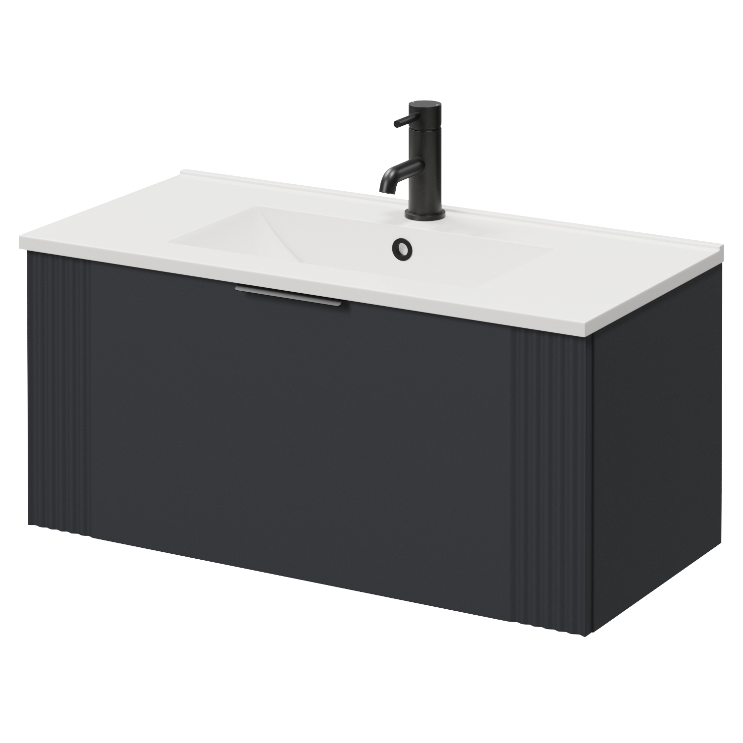 Avant Wall Mounted Single Drawer Vanity Unit with Angel Basin