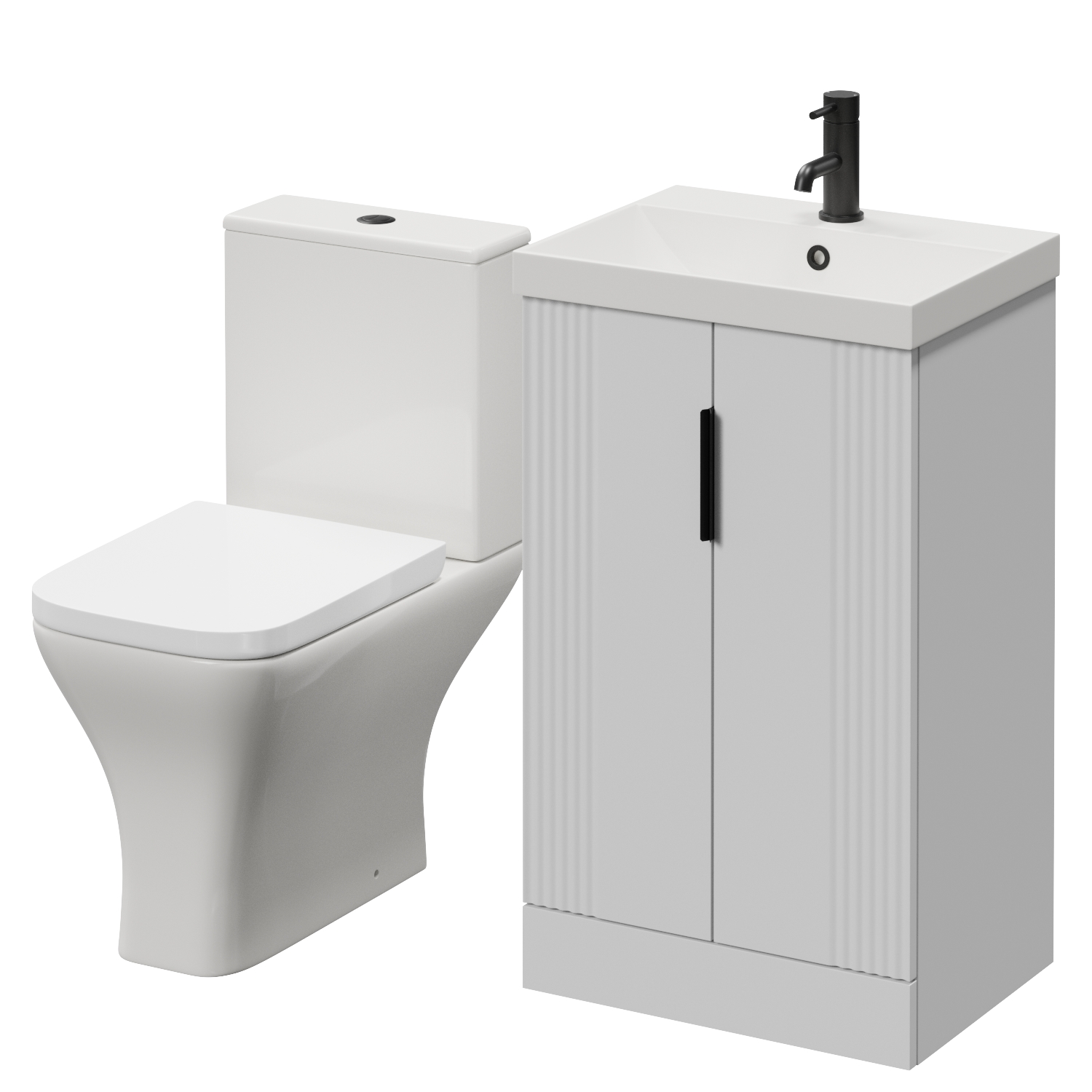 Avant 2 Door Vanity Unit and Kingston Toilet Suite with Rimini Basin