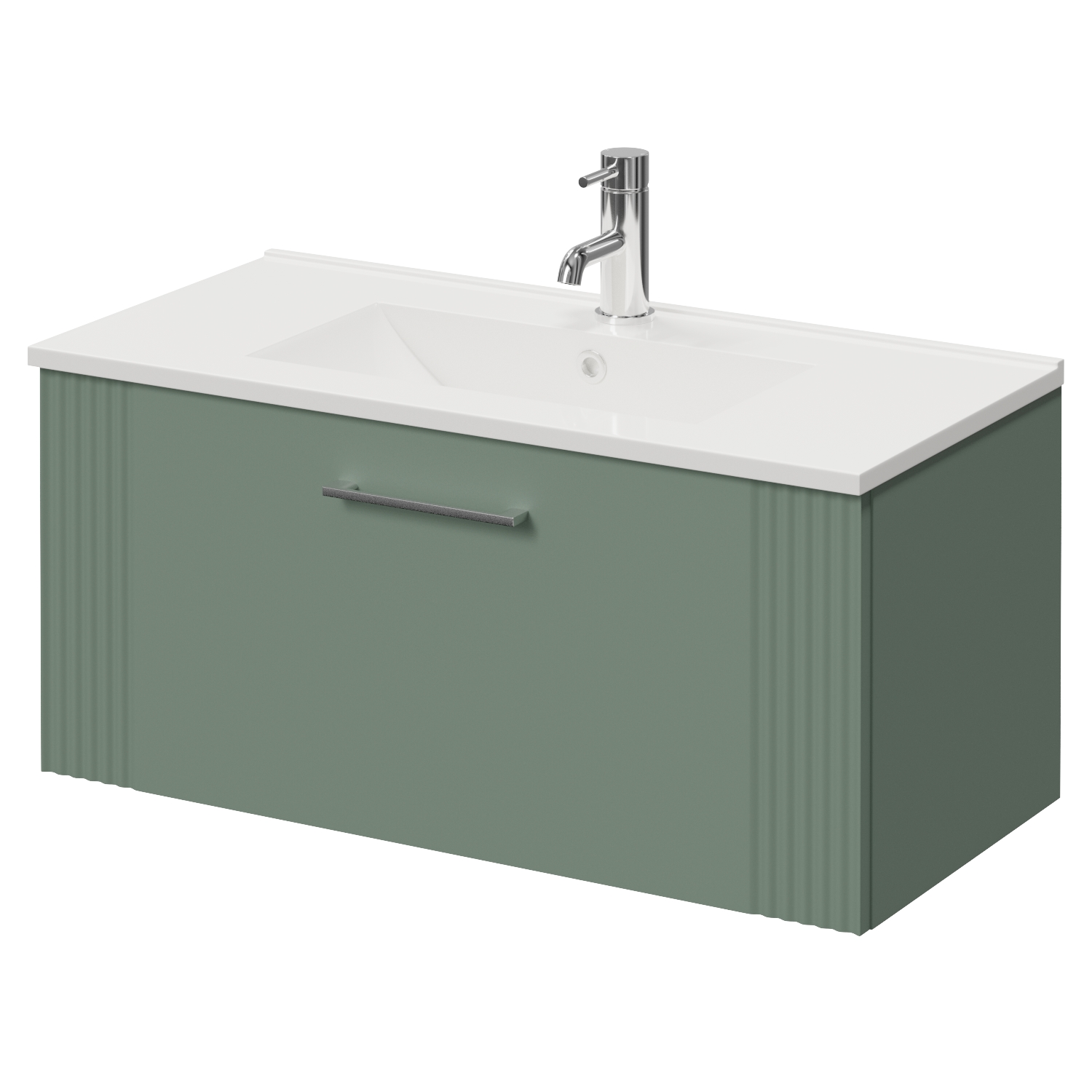 Avant Wall Mounted Single Drawer Vanity Unit with Angel Basin
