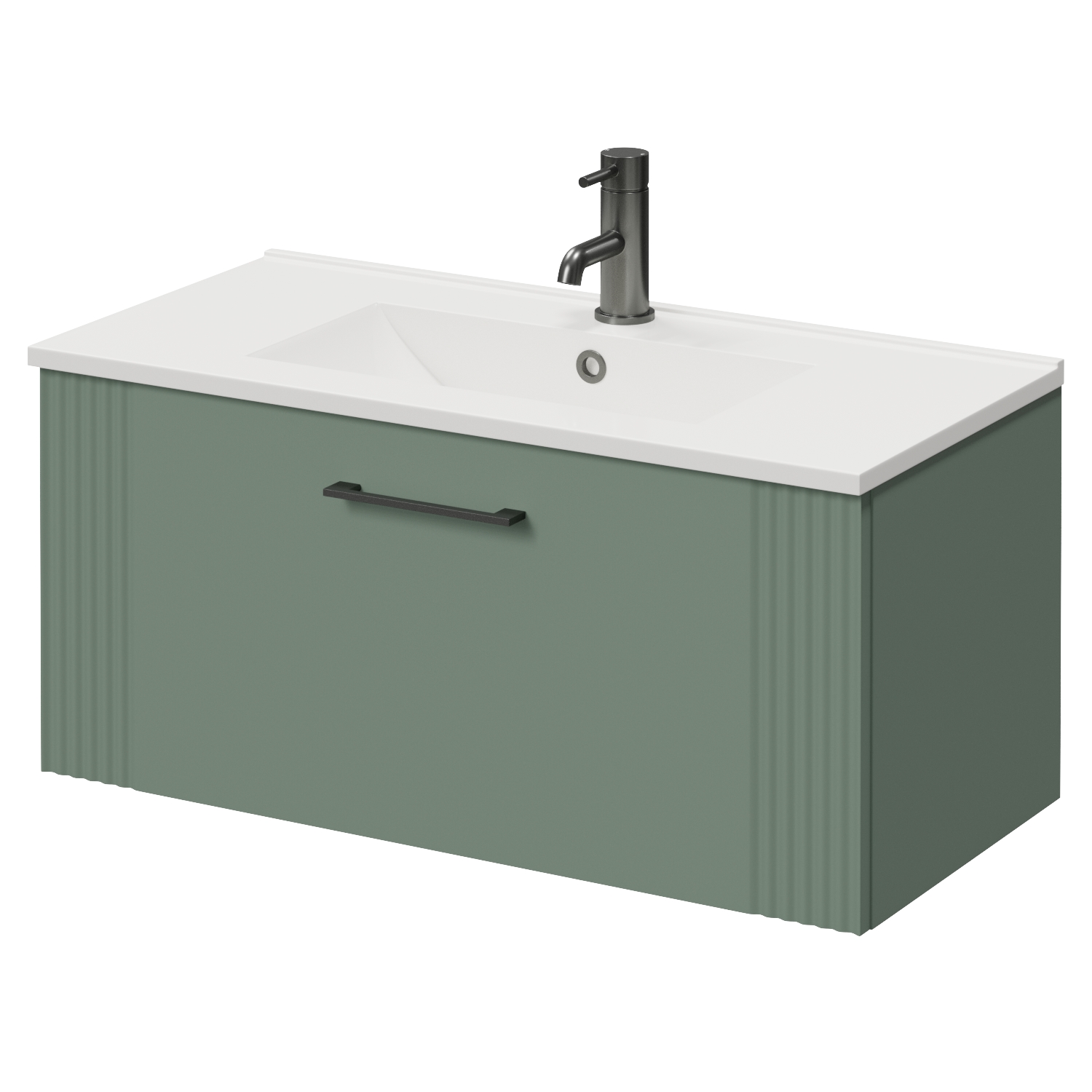 Avant Wall Mounted Single Drawer Vanity Unit with Angel Basin