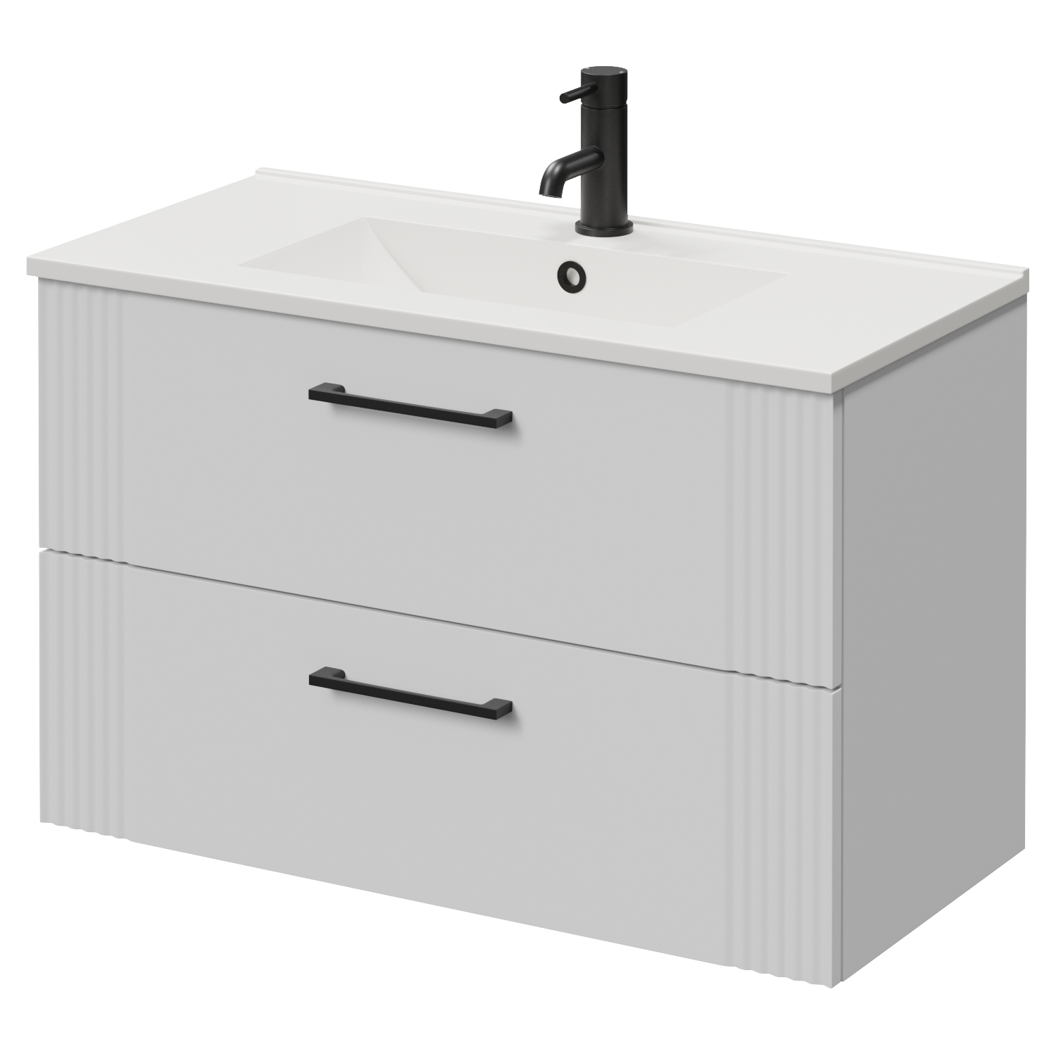 Avant Wall Mounted 2 Drawer Vanity Unit with Angel Basin