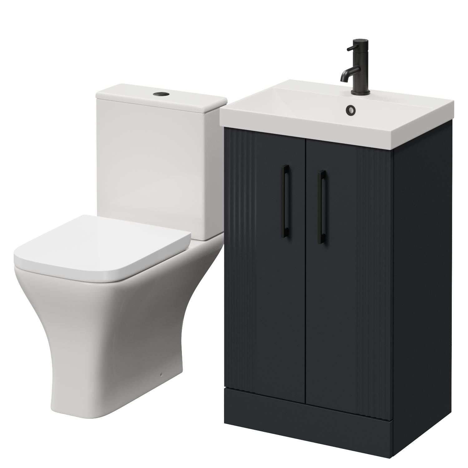 Avant 2 Door Vanity Unit and Kingston Toilet Suite with Rimini Basin