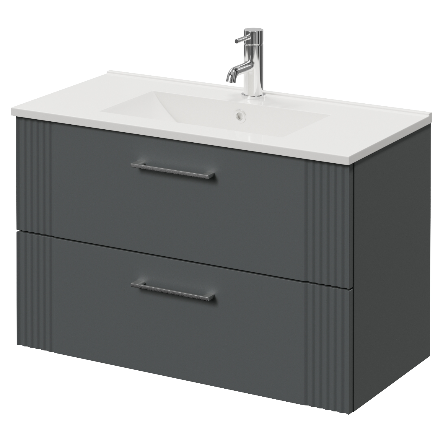 Avant Wall Mounted 2 Drawer Vanity Unit with Angel Basin