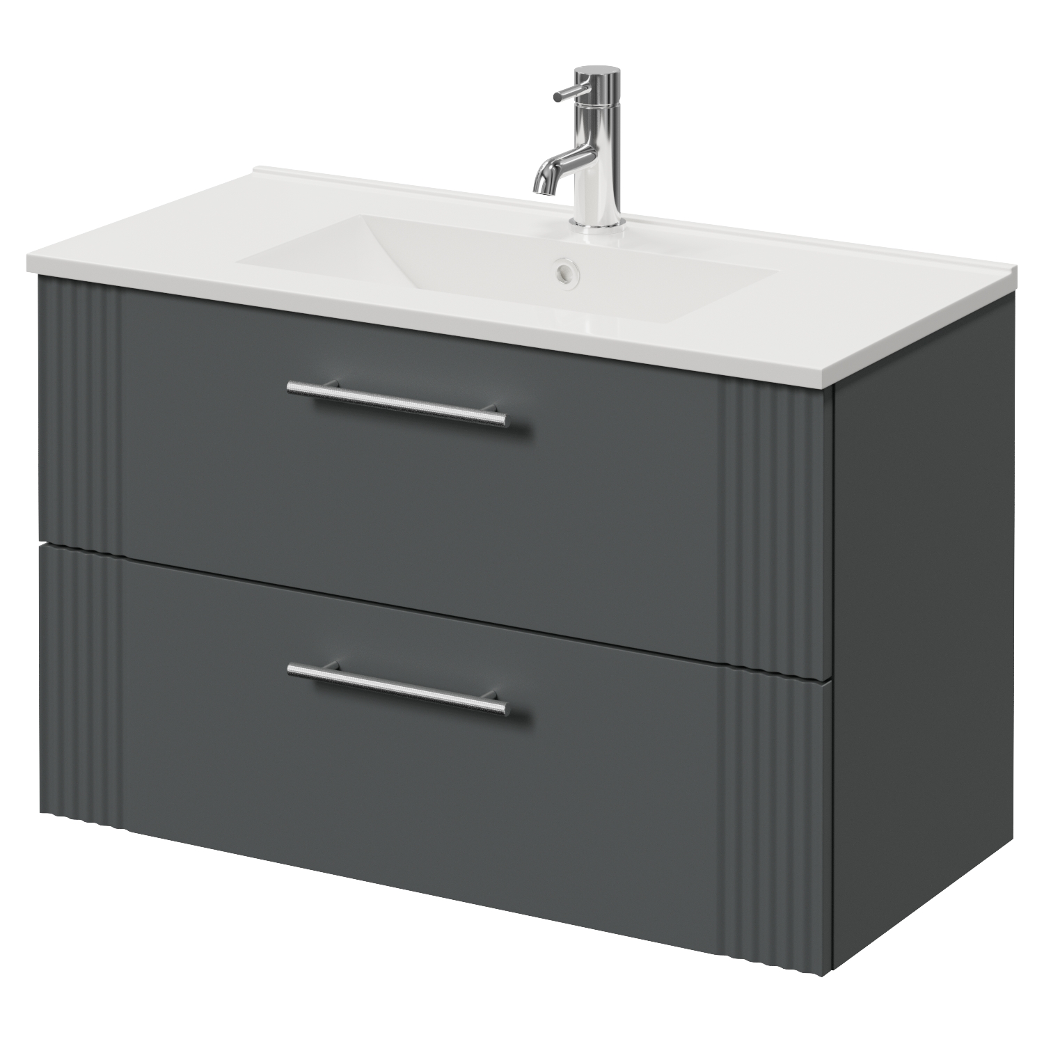 Avant Wall Mounted 2 Drawer Vanity Unit with Angel Basin