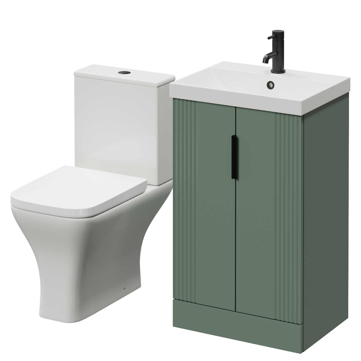 Avant 2 Door Vanity Unit and Kingston Toilet Suite with Rimini Basin