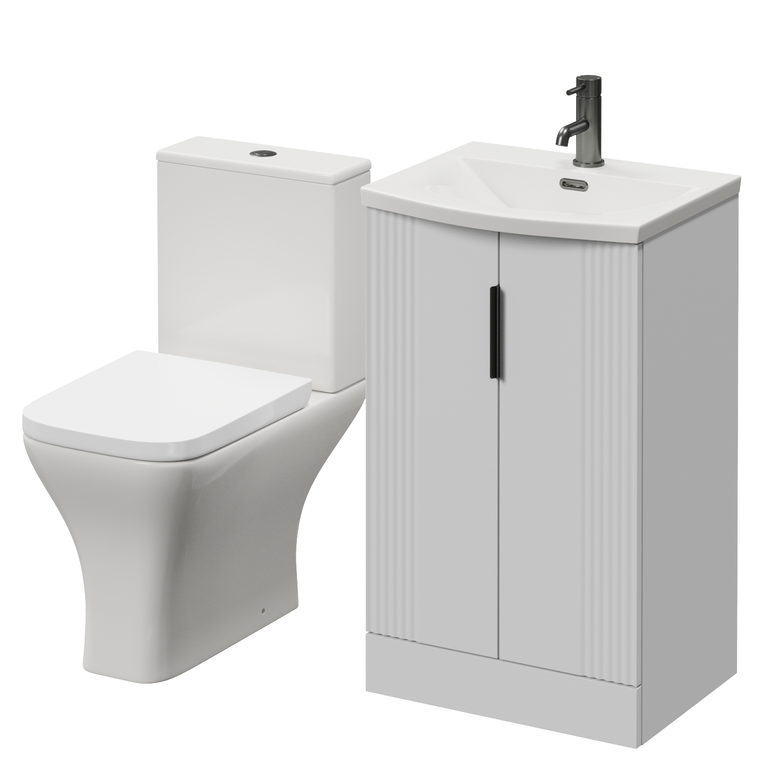 Avant 2 Door Vanity Unit and Kingston Toilet Suite with Arc Basin