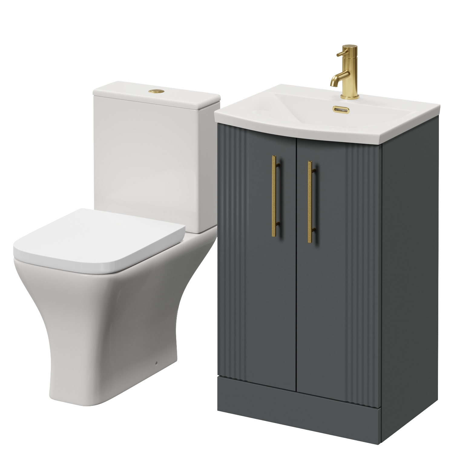 Avant 2 Door Vanity Unit and Kingston Toilet Suite with Arc Basin