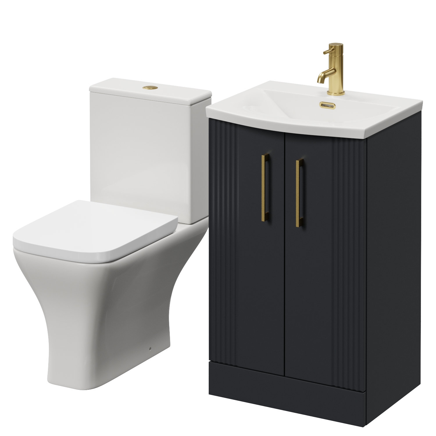 Avant 2 Door Vanity Unit and Kingston Toilet Suite with Arc Basin