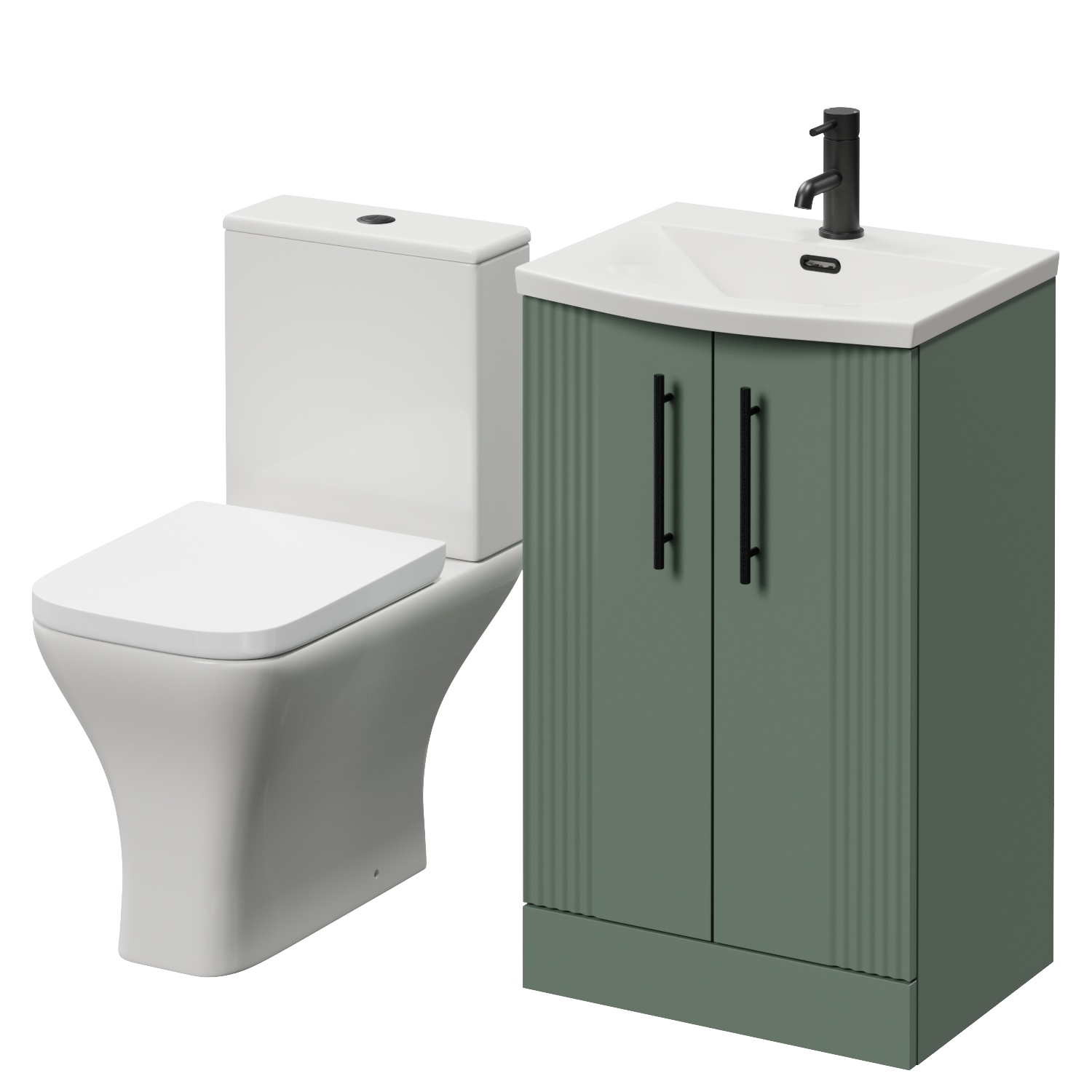 Avant 2 Door Vanity Unit and Kingston Toilet Suite with Arc Basin