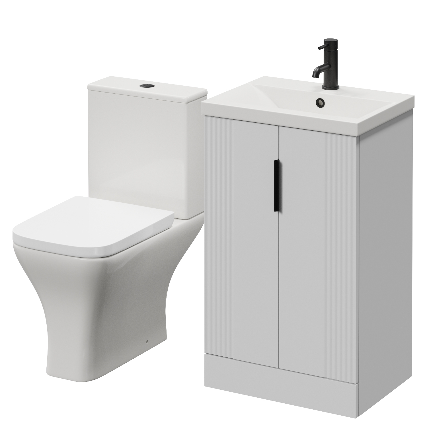 Avant 2 Door Vanity Unit and Kingston Toilet Suite with Glide Basin