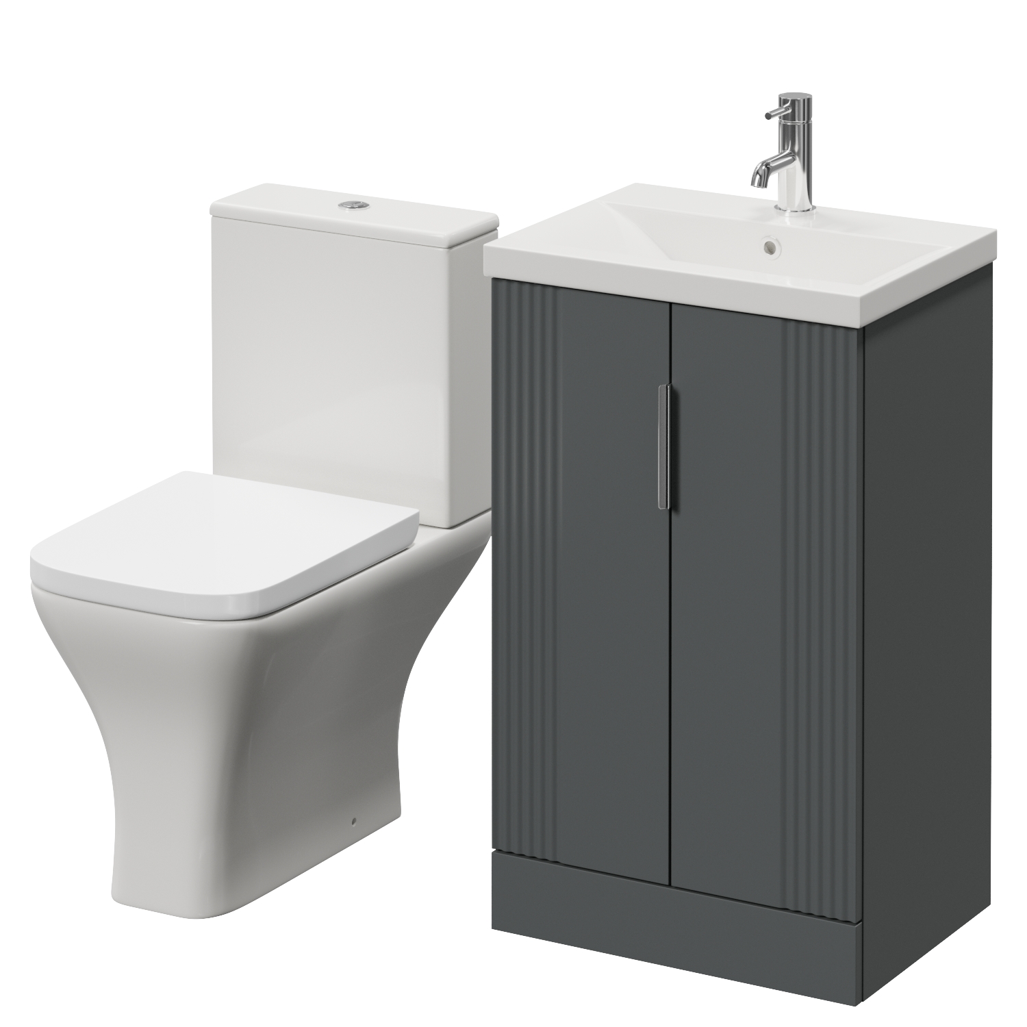 Avant 2 Door Vanity Unit and Kingston Toilet Suite with Glide Basin