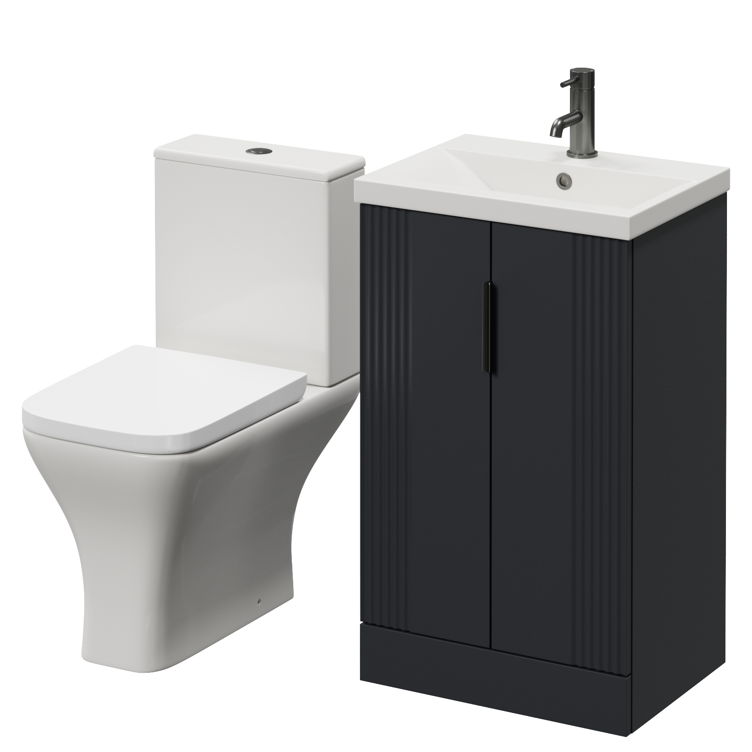 Avant 2 Door Vanity Unit and Kingston Toilet Suite with Glide Basin
