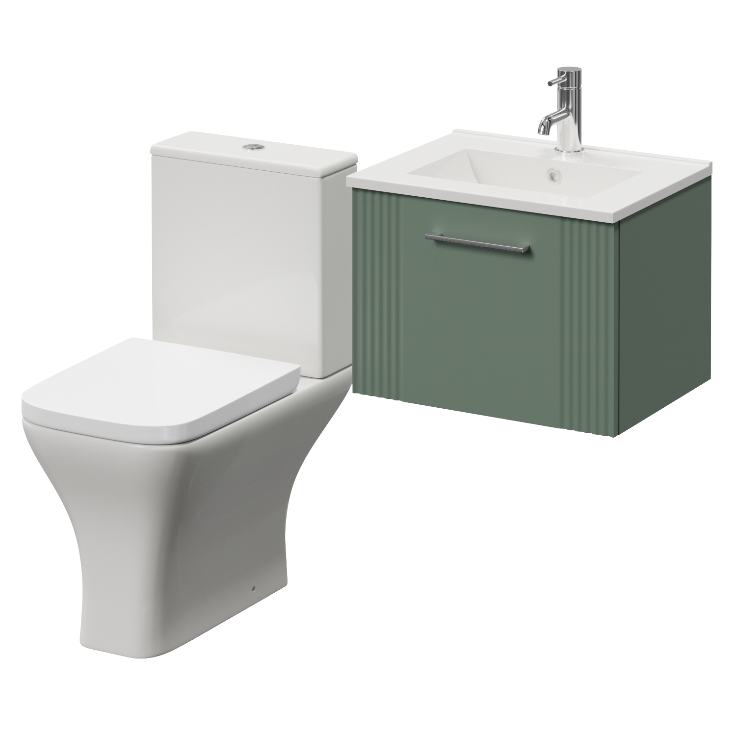 Avant Wall Mounted Single Drawer Vanity Unit and Kingston Toilet Suite with Angel Basin