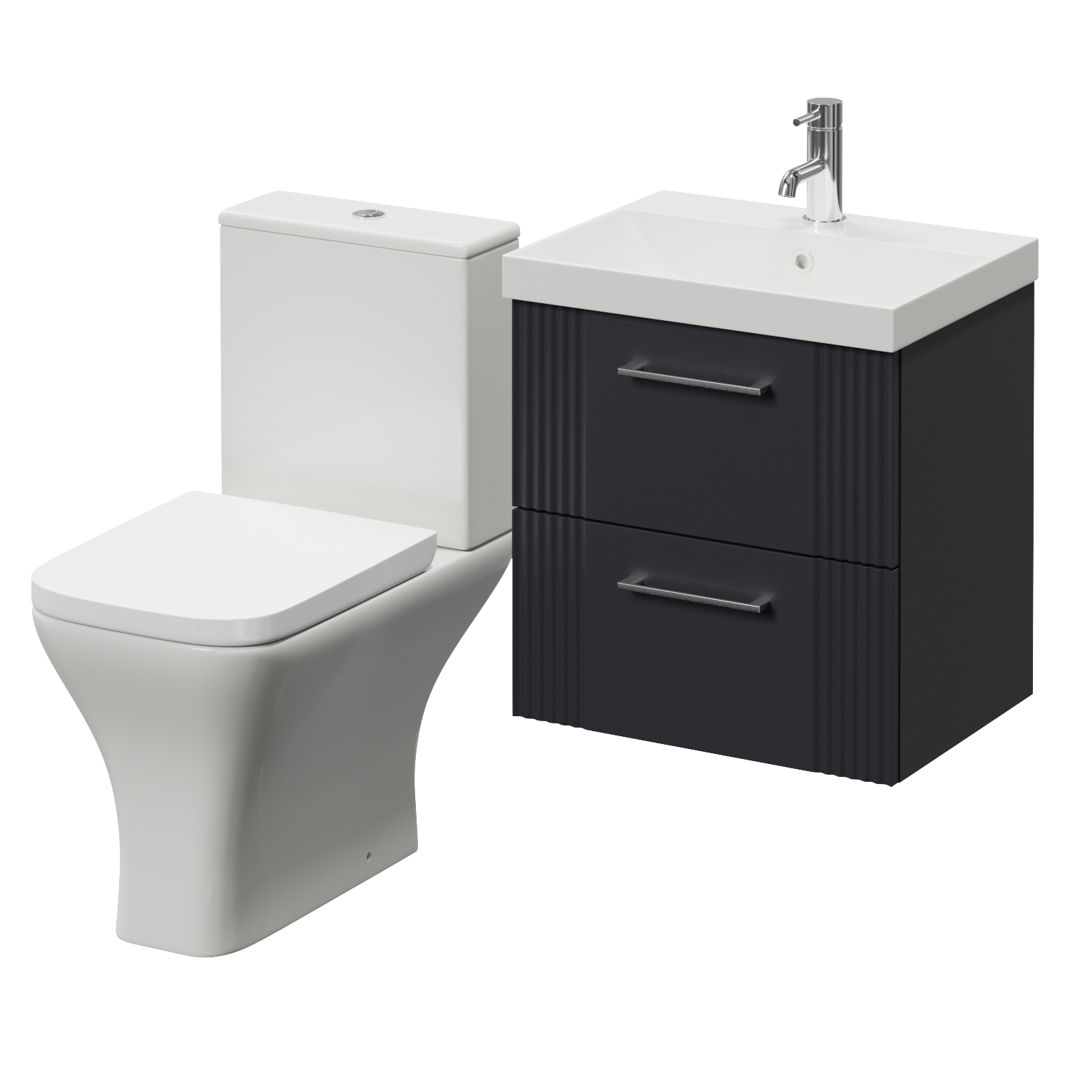 Avant Wall Mounted 2 Drawer Vanity Unit and Kingston Toilet Suite with Rimini Basin
