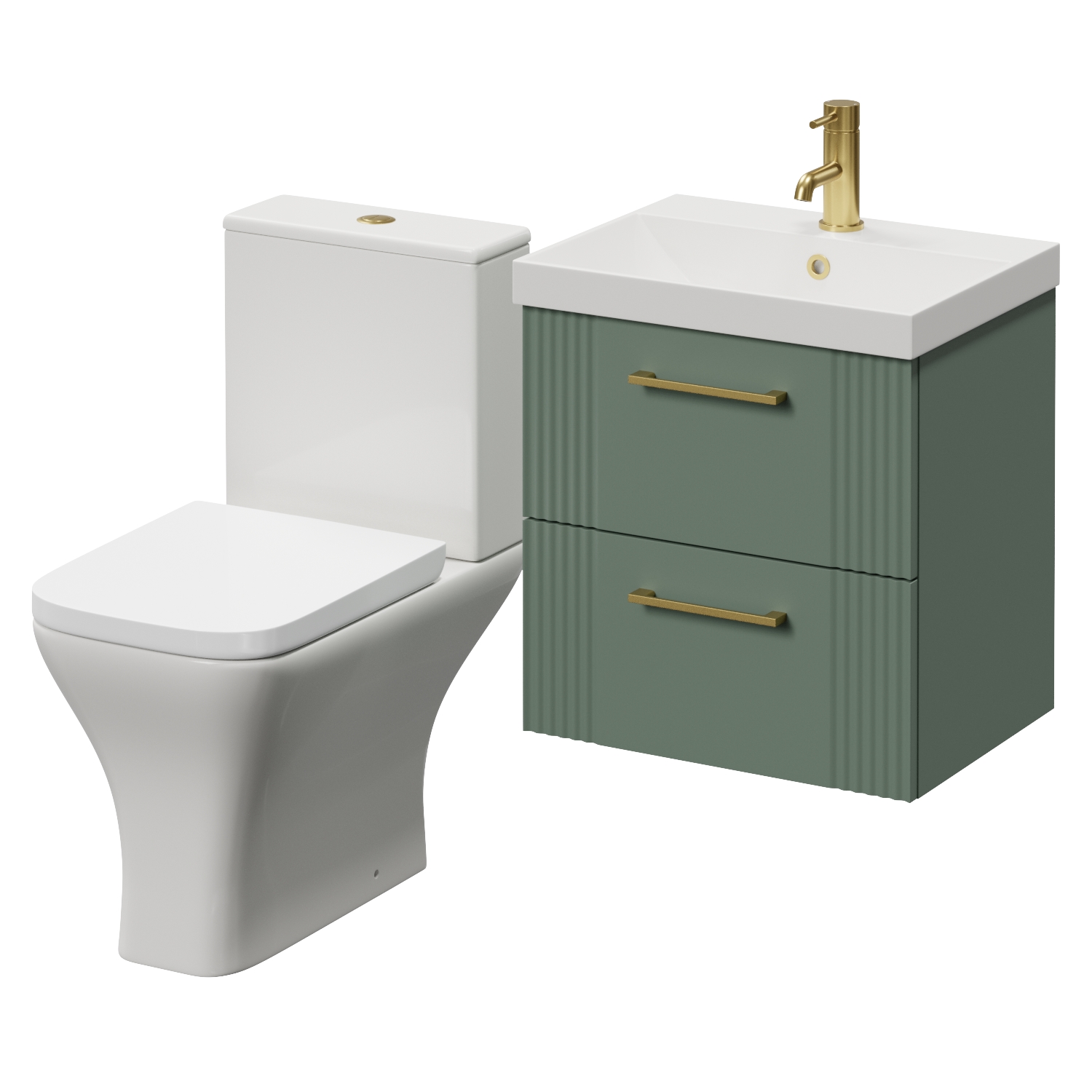 Avant Wall Mounted 2 Drawer Vanity Unit and Kingston Toilet Suite with Rimini Basin
