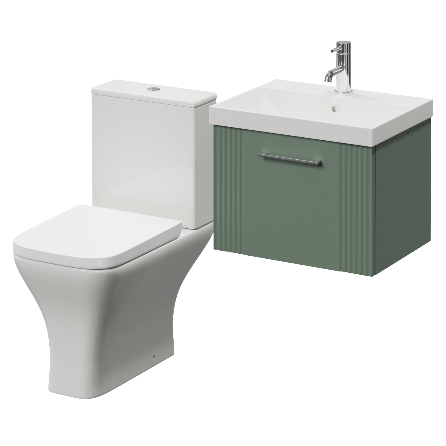 Avant Wall Mounted Single Drawer Vanity Unit and Kingston Toilet Suite with Rimini Basin