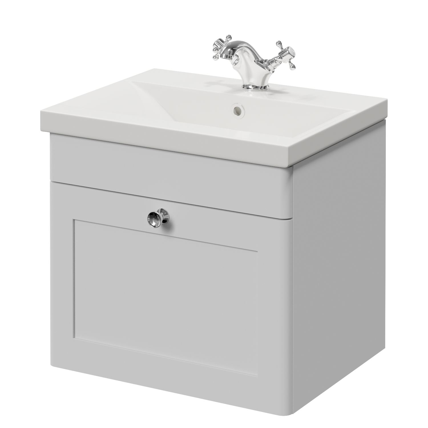 Danbury Wall Mounted Single Drawer Vanity Unit with Glide Basin