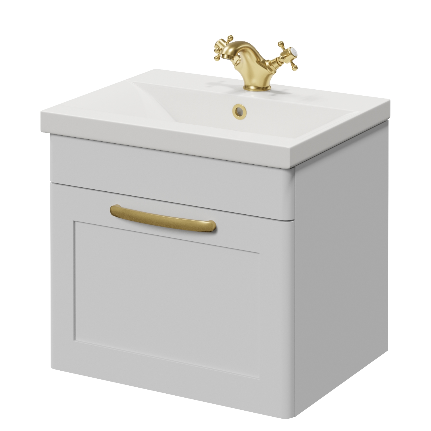 Danbury Wall Mounted Single Drawer Vanity Unit with Glide Basin
