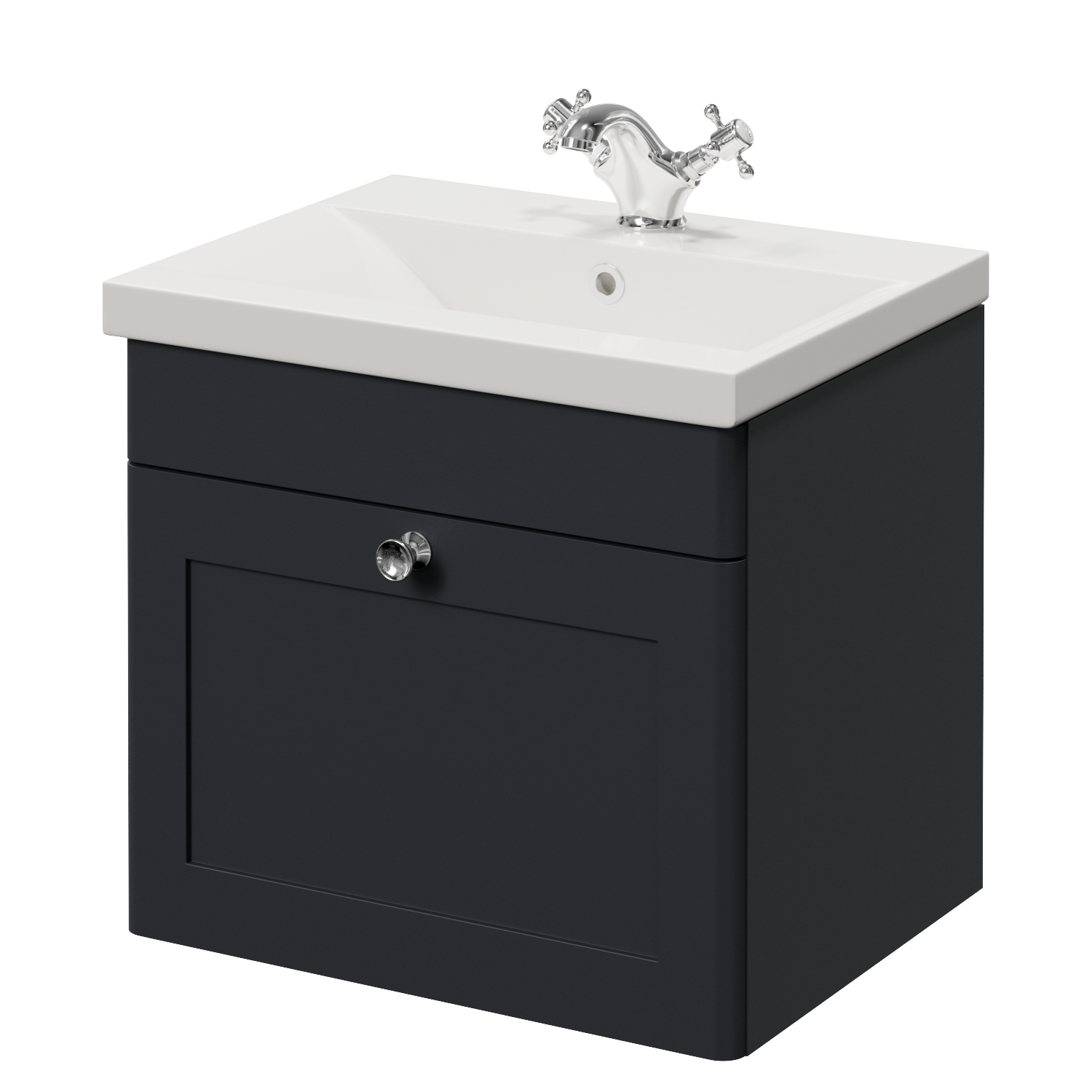 Danbury Wall Mounted Single Drawer Vanity Unit with Glide Basin