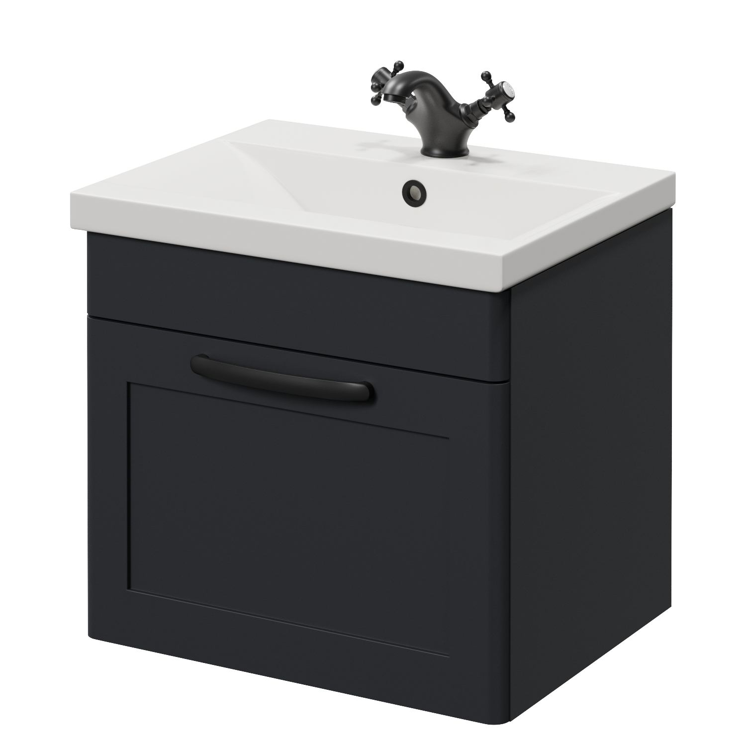 Danbury Wall Mounted Single Drawer Vanity Unit with Glide Basin