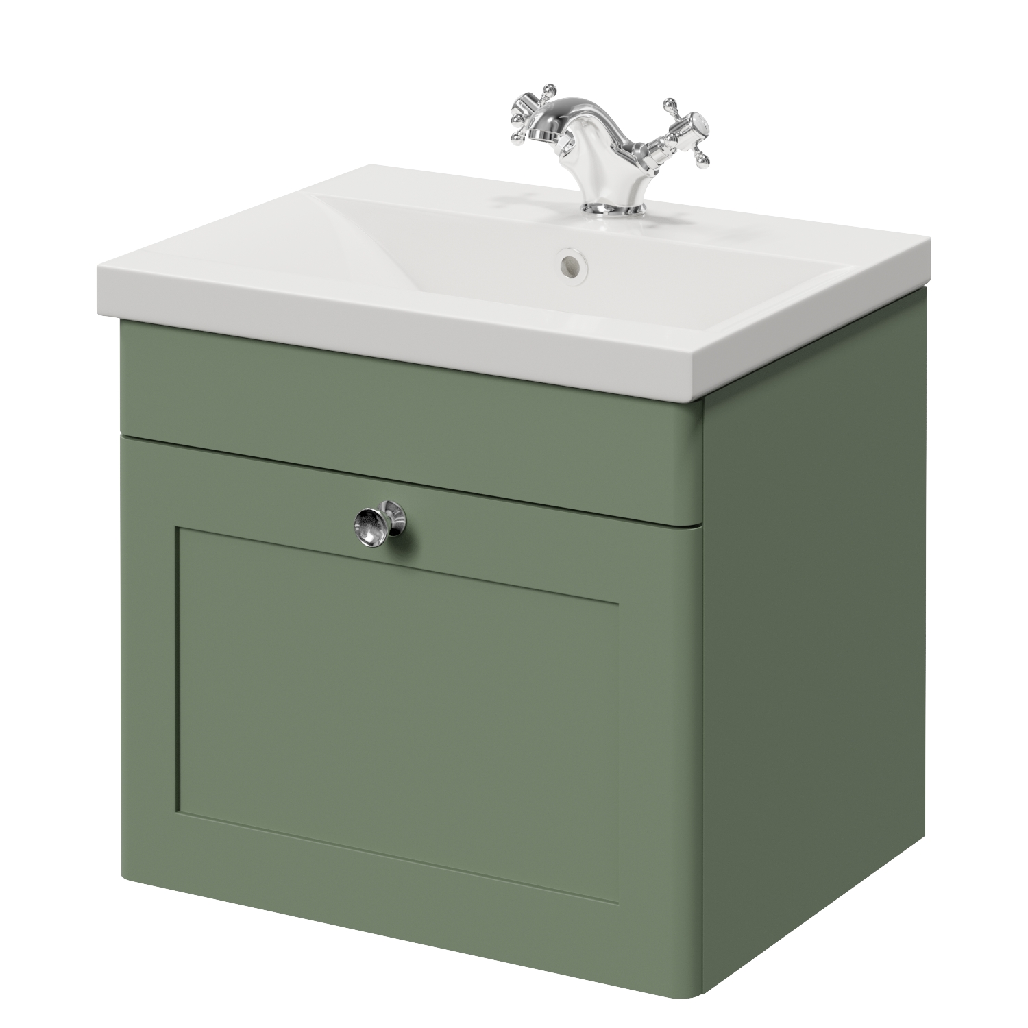 Danbury Wall Mounted Single Drawer Vanity Unit with Glide Basin