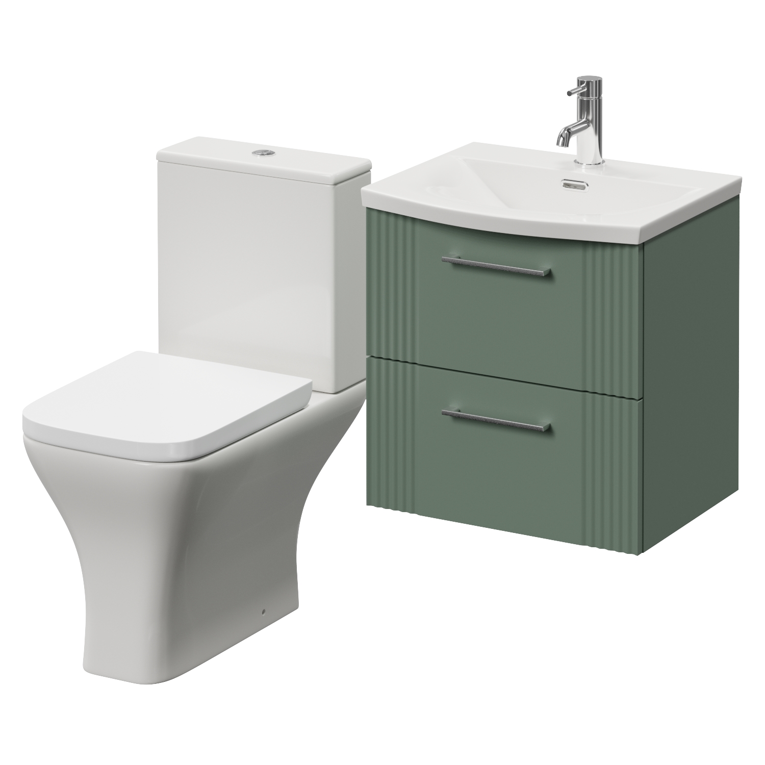 Avant Wall Mounted 2 Drawer Vanity Unit and Kingston Toilet Suite with Arc Basin