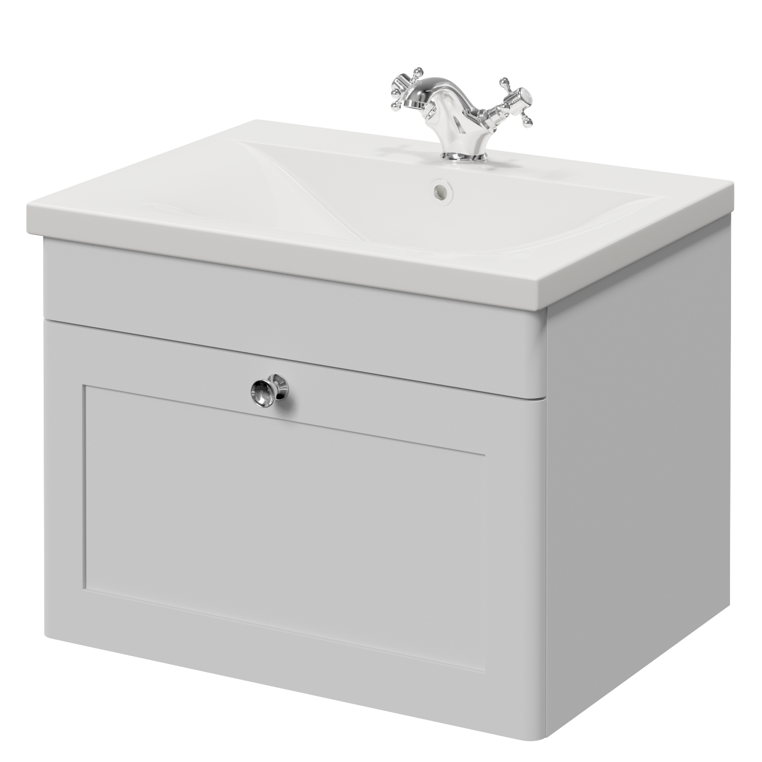 Danbury Wall Mounted Single Drawer Vanity Unit with Glide Basin
